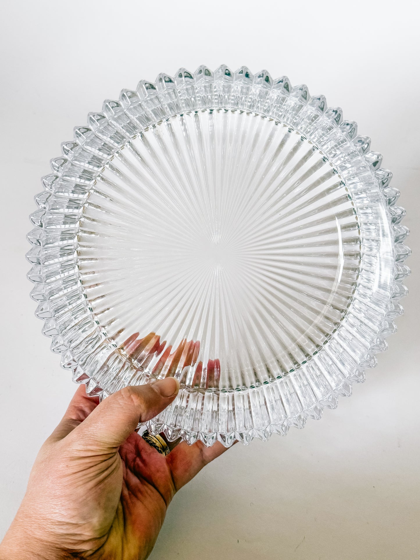 Vintage Ridged Crystal Bowl