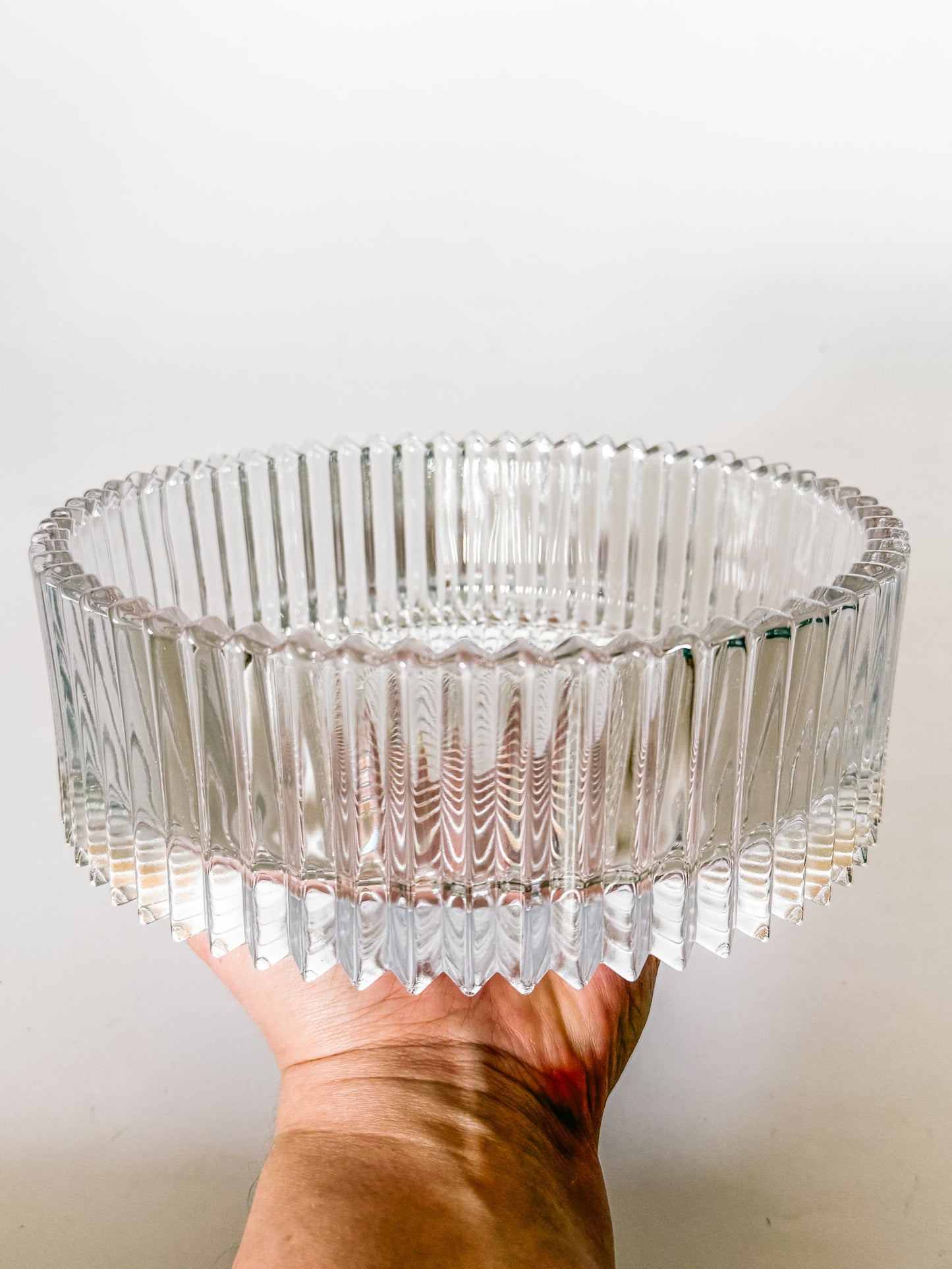 Vintage Ridged Crystal Bowl