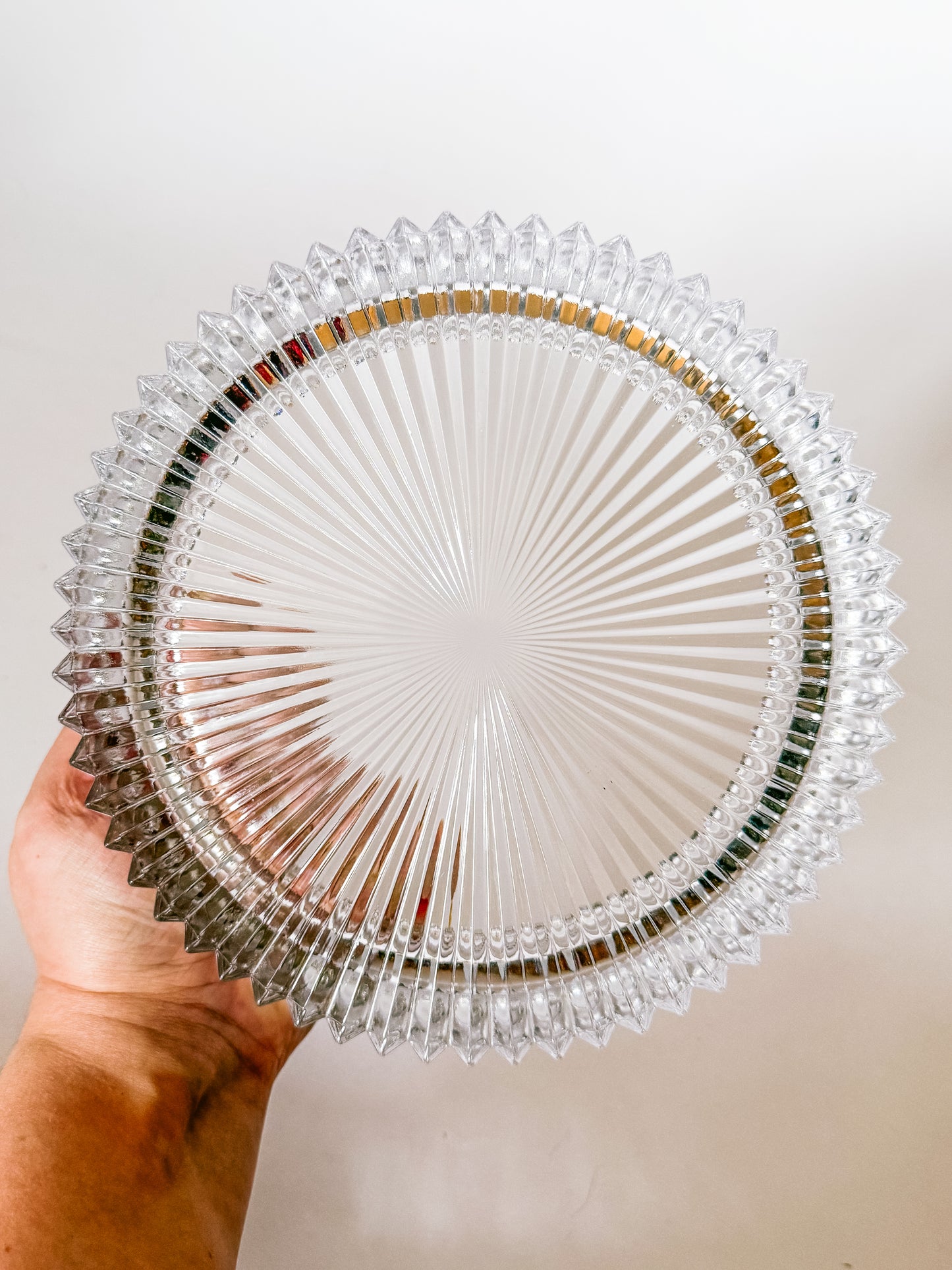 Vintage Ridged Crystal Bowl