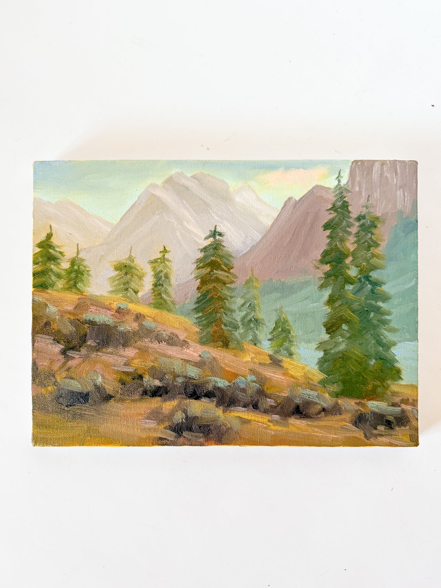 Original Painting of Mountain Landscape, 9x12