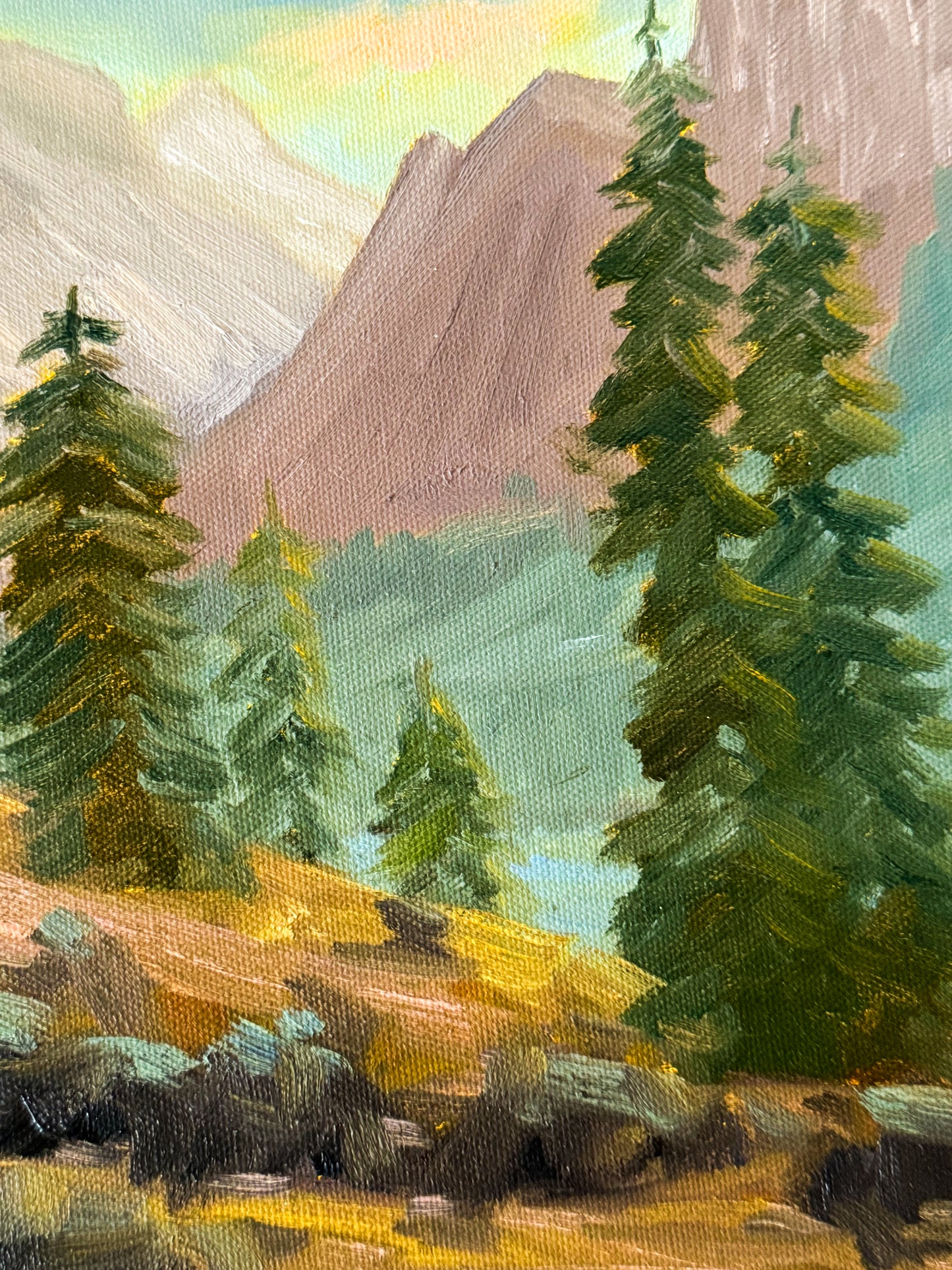 Original Painting of Mountain Landscape, 9x12