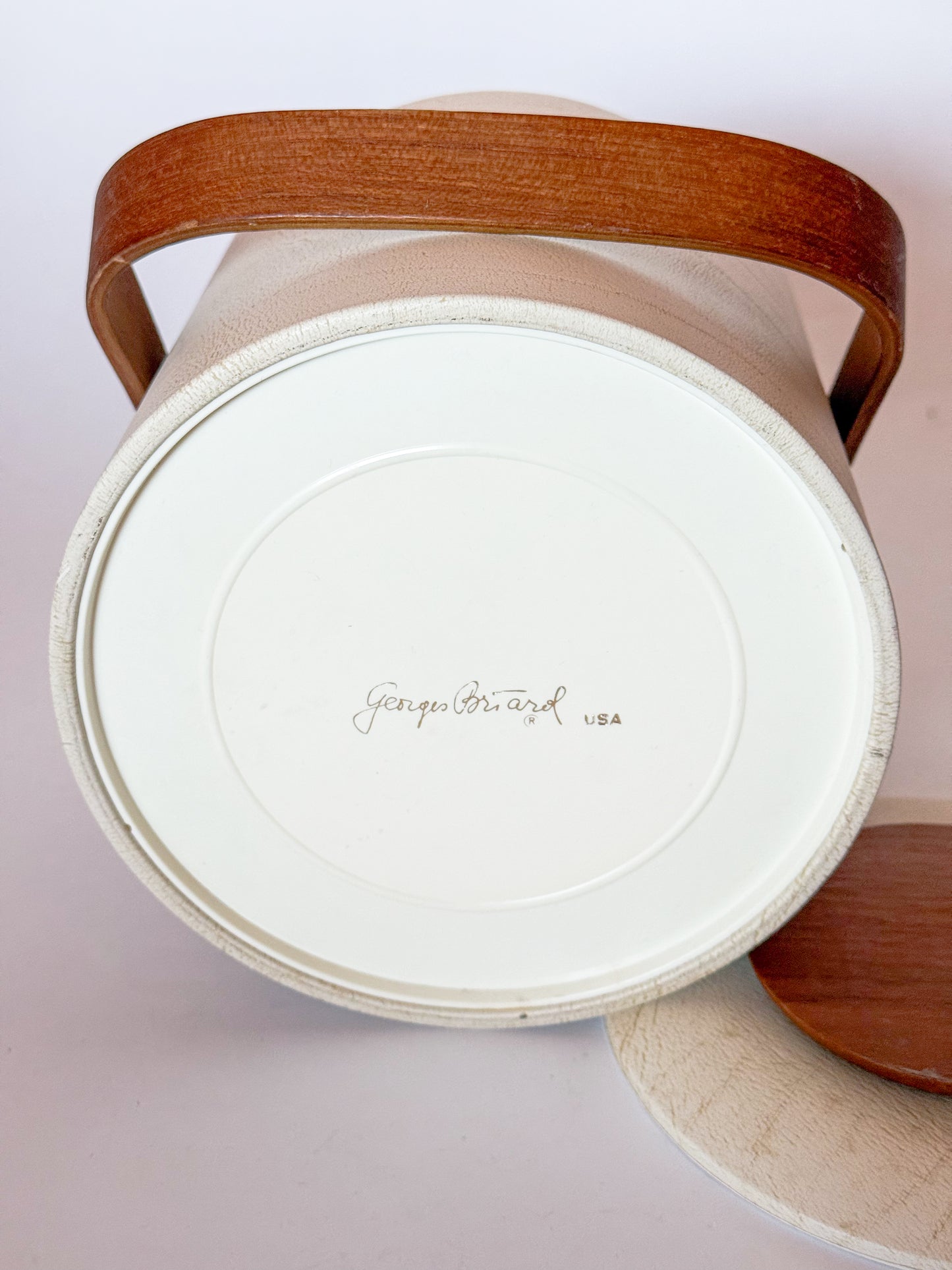 Mid Century Modern Georges Briard Teak Handled Ice Bucket