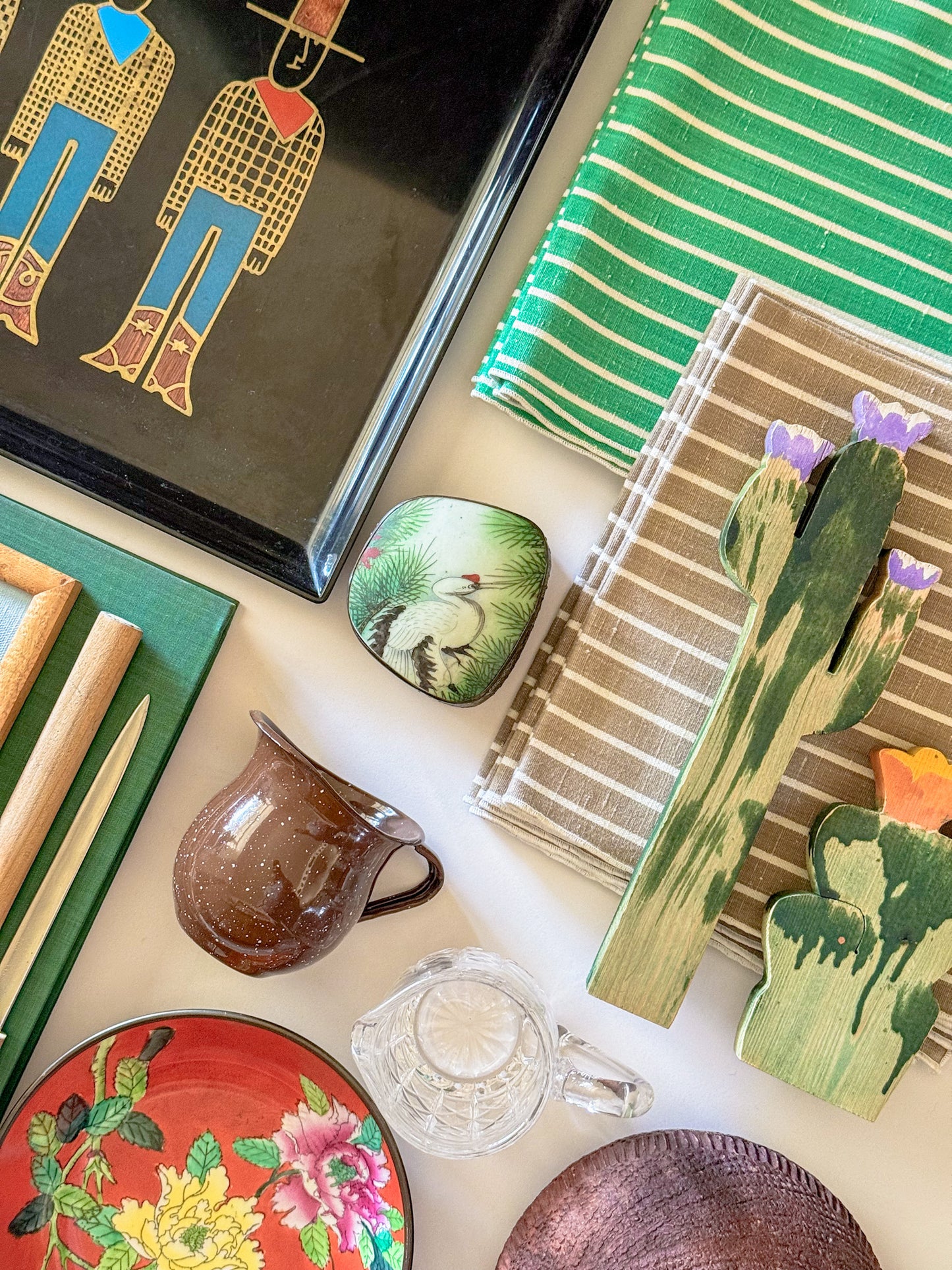 Oatmeal and White Striped Cotton Cloth Napkins, Set of 6