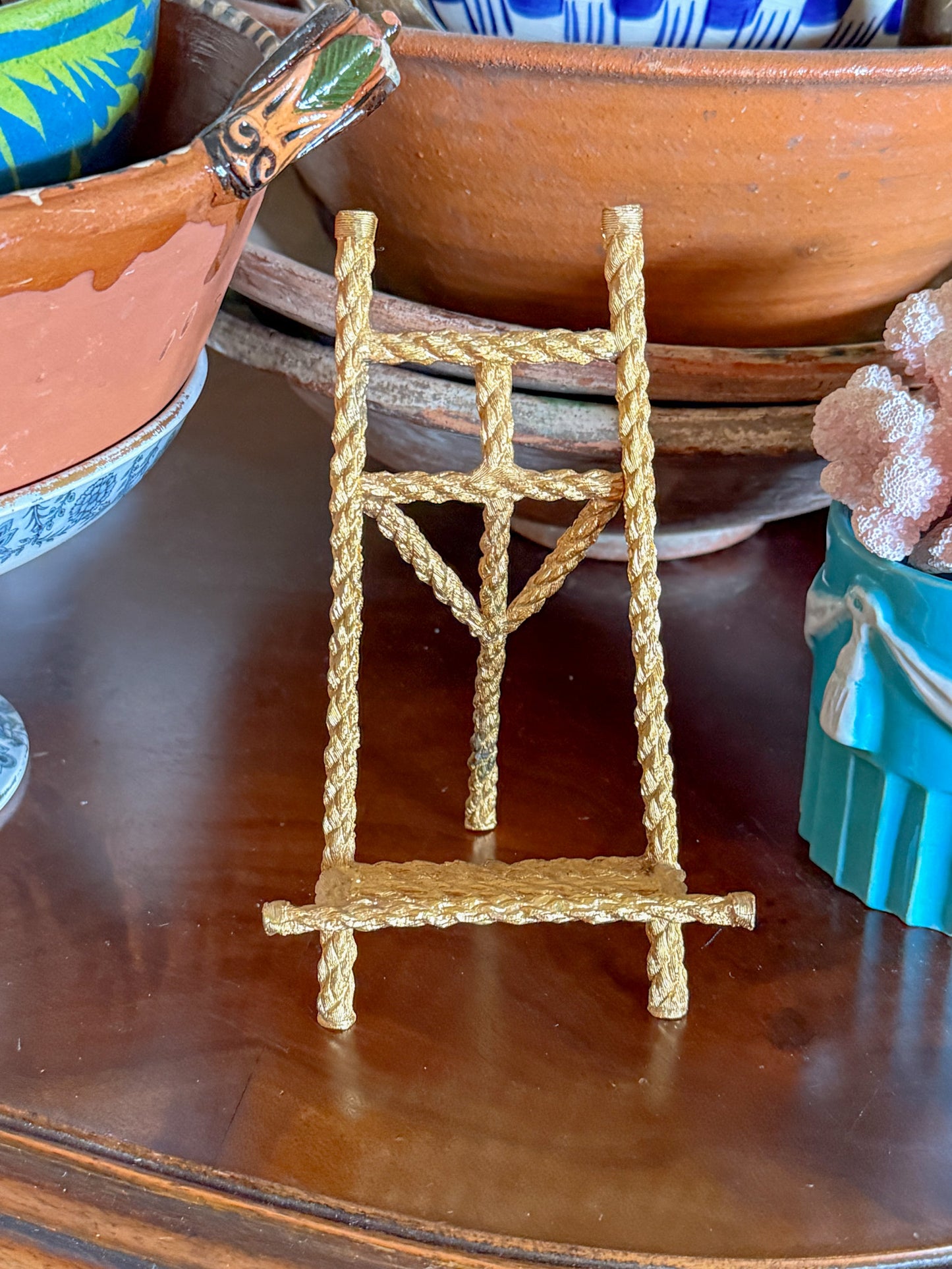 Vintage Gilt Rope Easel Display