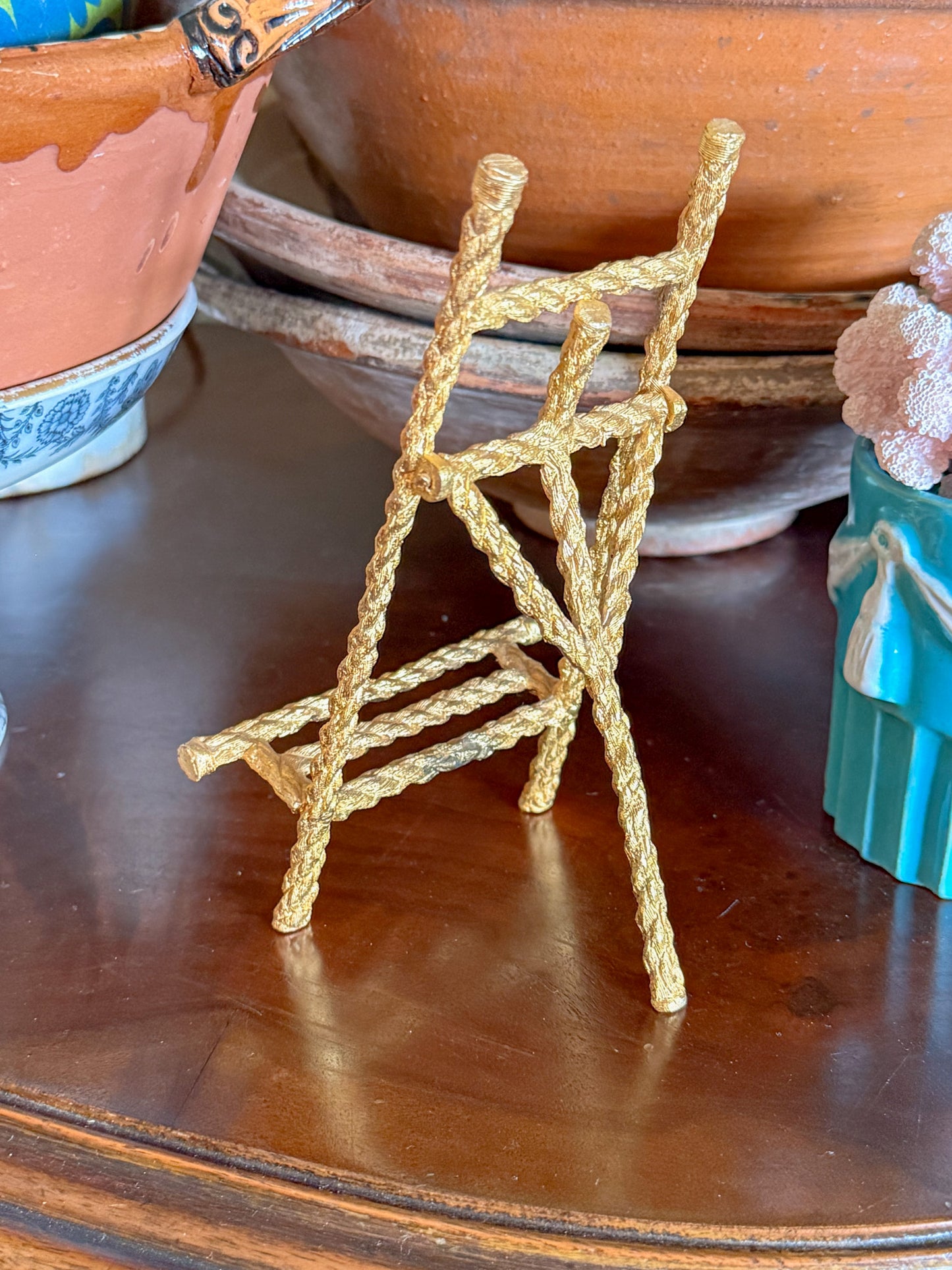 Vintage Gilt Rope Easel Display