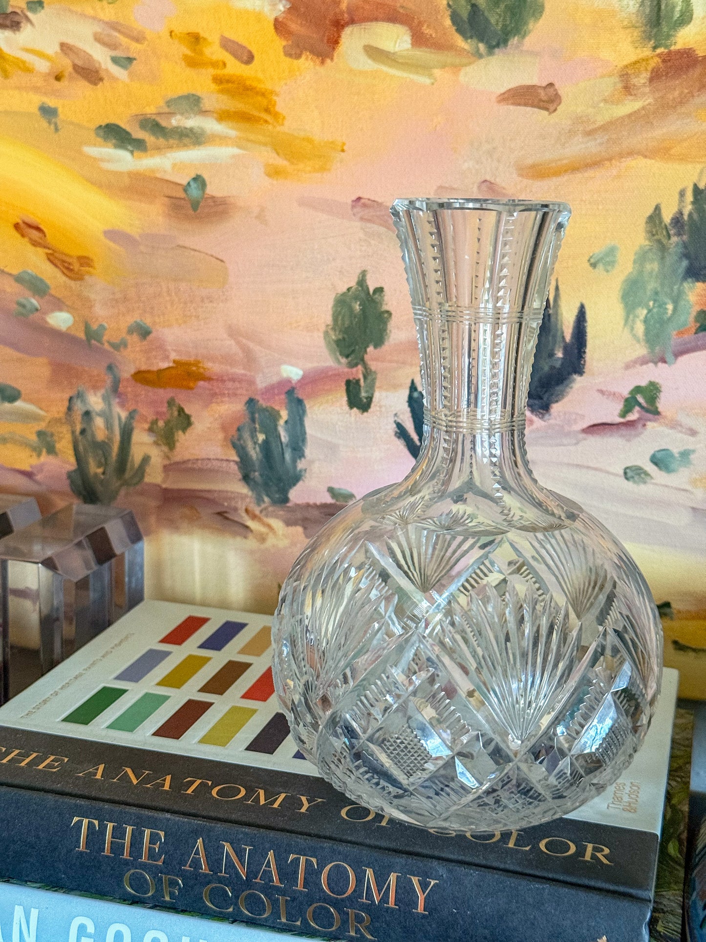 Sparkling American Brilliant Period Cut Crystal Decanter c.1890s Victorian Vase