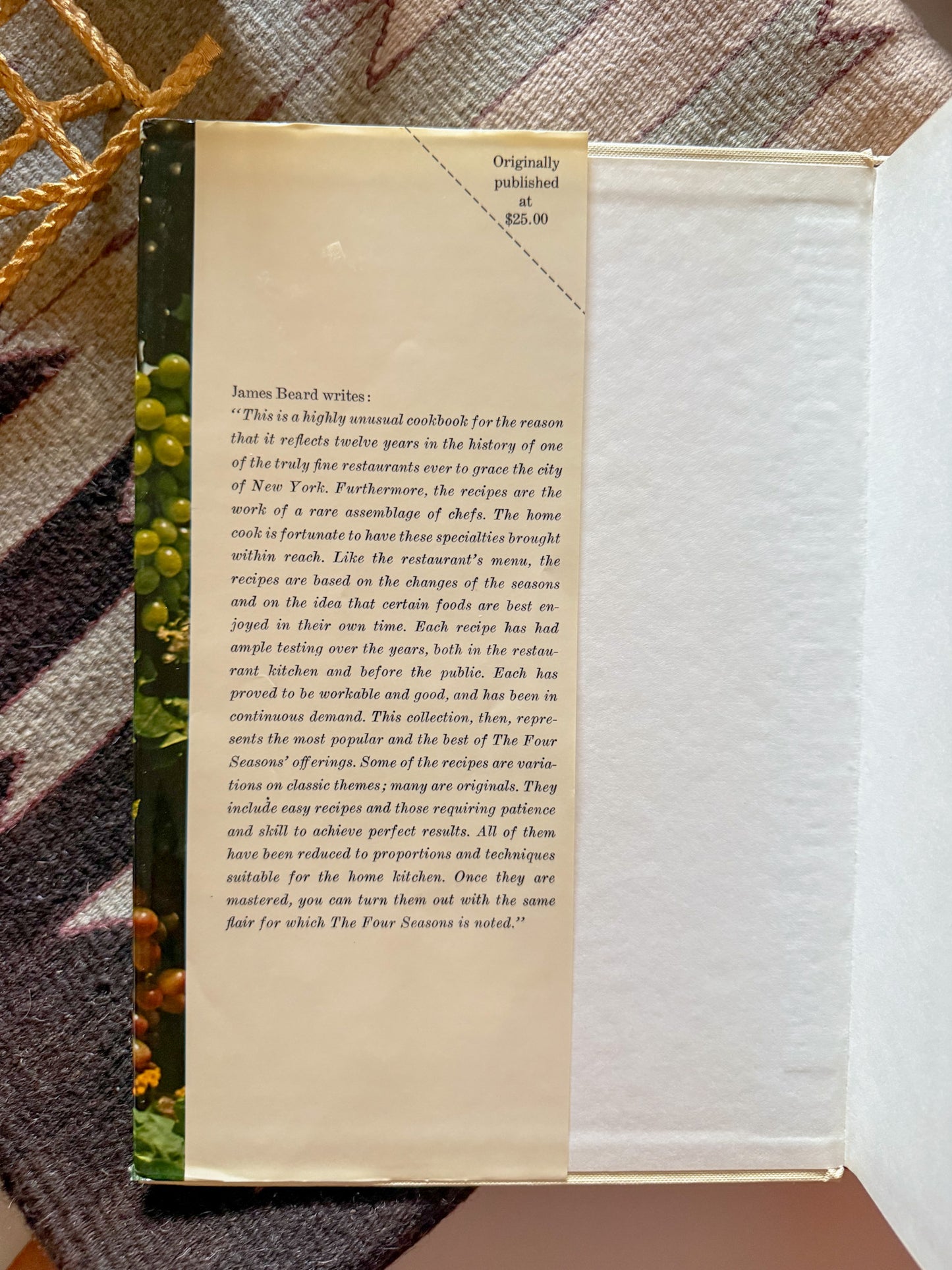 The Four Seasons Cookbook by Charlotte Adams with James Beard, 1971 Restaurant Cookbook