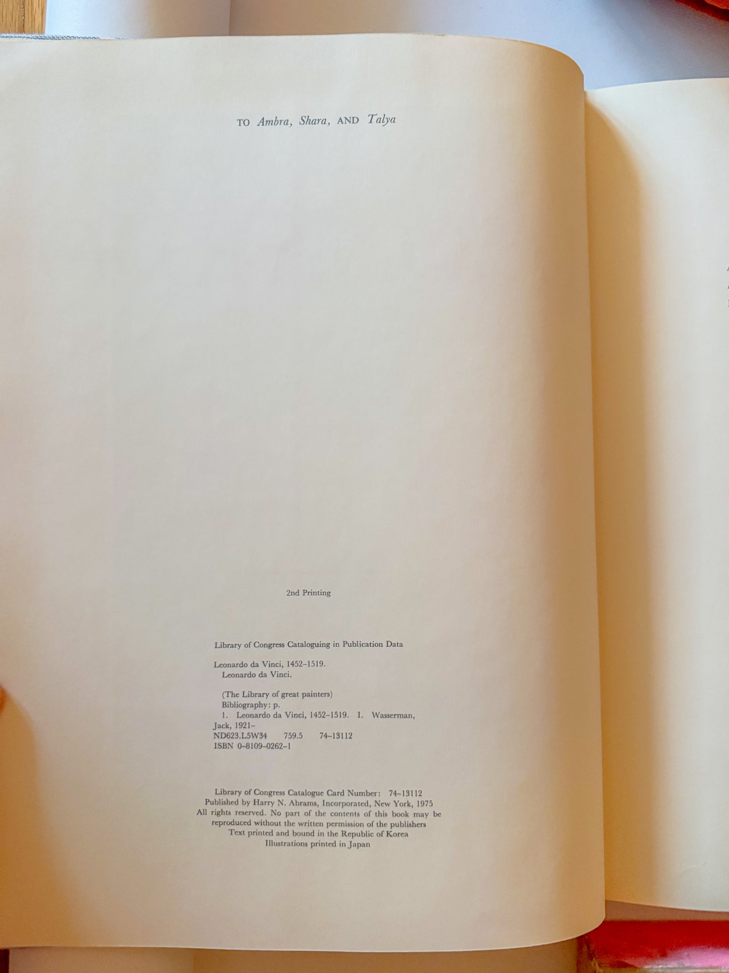 Vintage Leonardo da Vinci (Library of Great Painters) Coffee Table Art Book