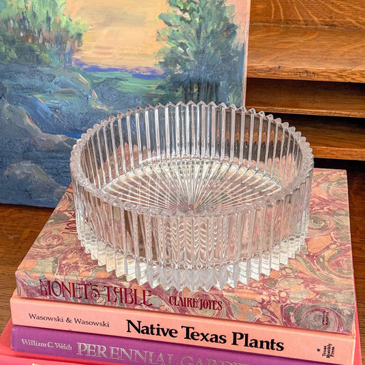 Vintage Ridged Crystal Bowl