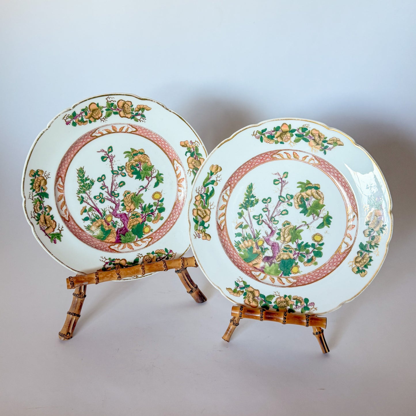 Antique Coalport Indian Tree Dinner Plates, c.1881-1890, a Pair