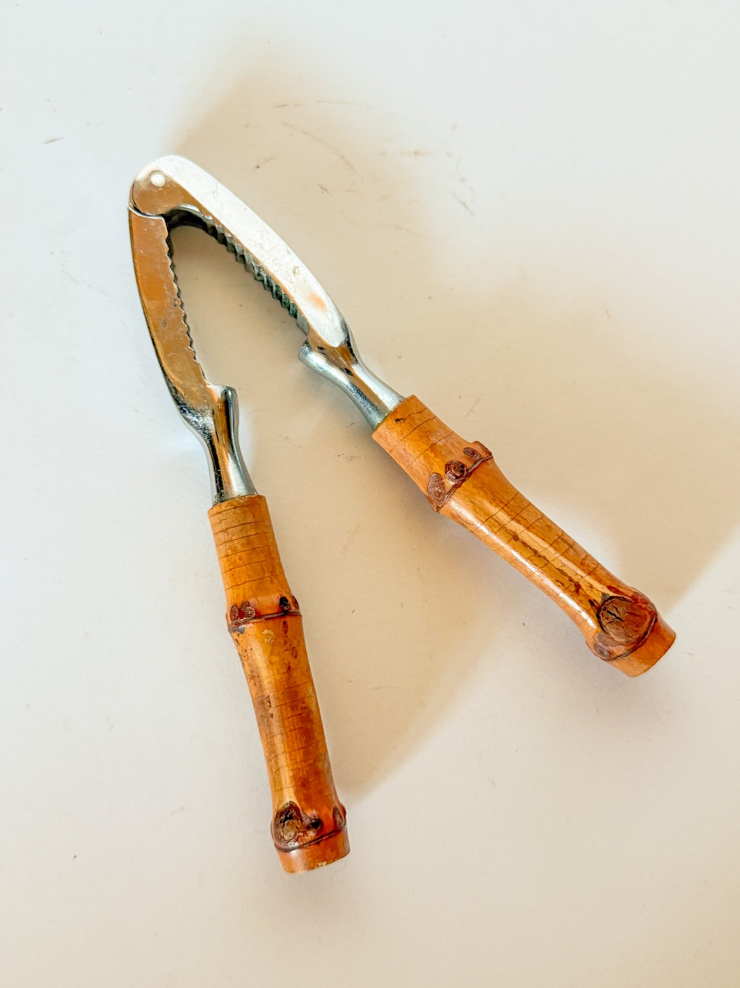 Vintage 1950s Bamboo Handle Nutcracker