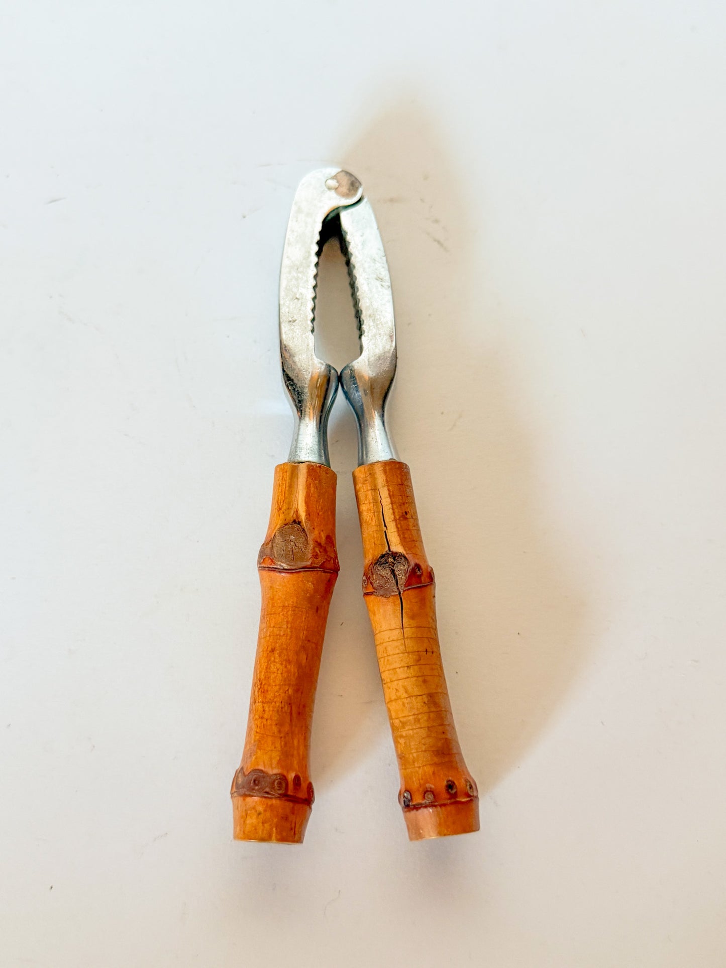 Vintage 1950s Bamboo Handle Nutcracker