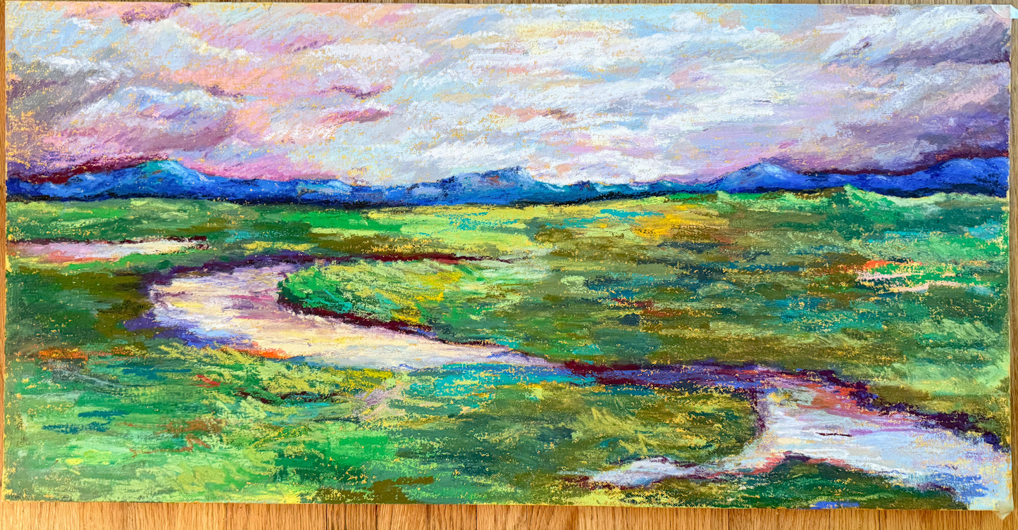 Original Oil Pastel Landscape