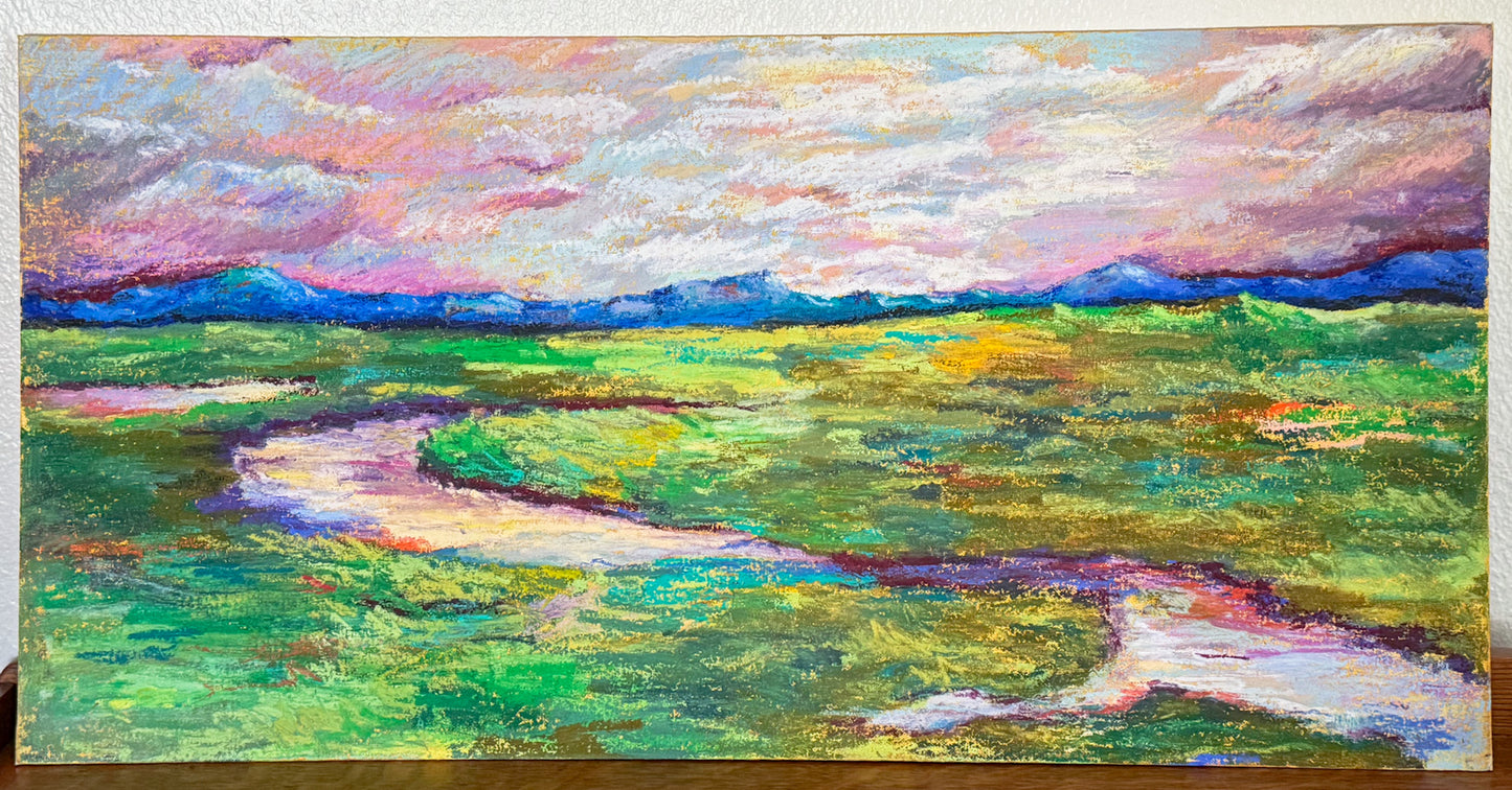 Original Oil Pastel Landscape