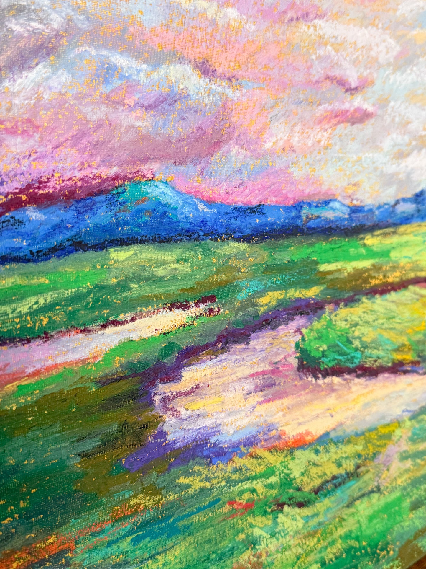 Original Oil Pastel Landscape