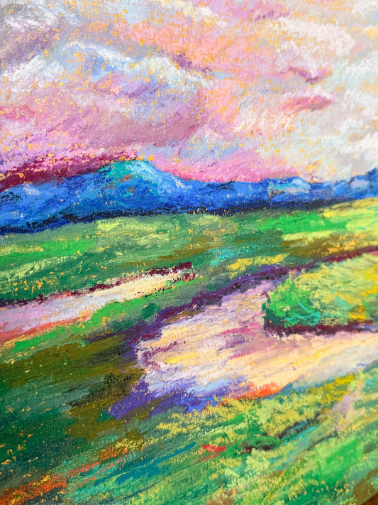Original Oil Pastel Landscape