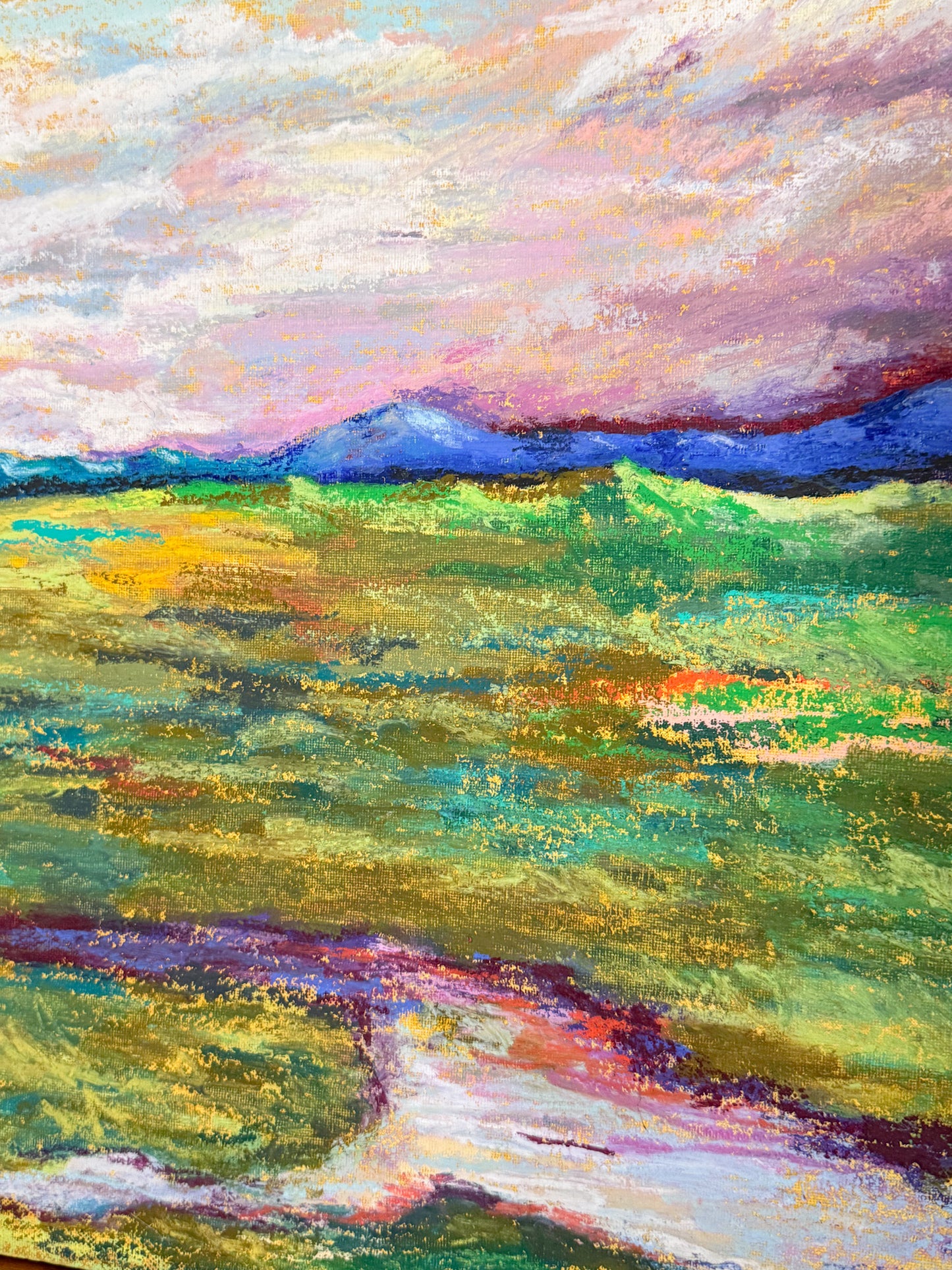 Original Oil Pastel Landscape