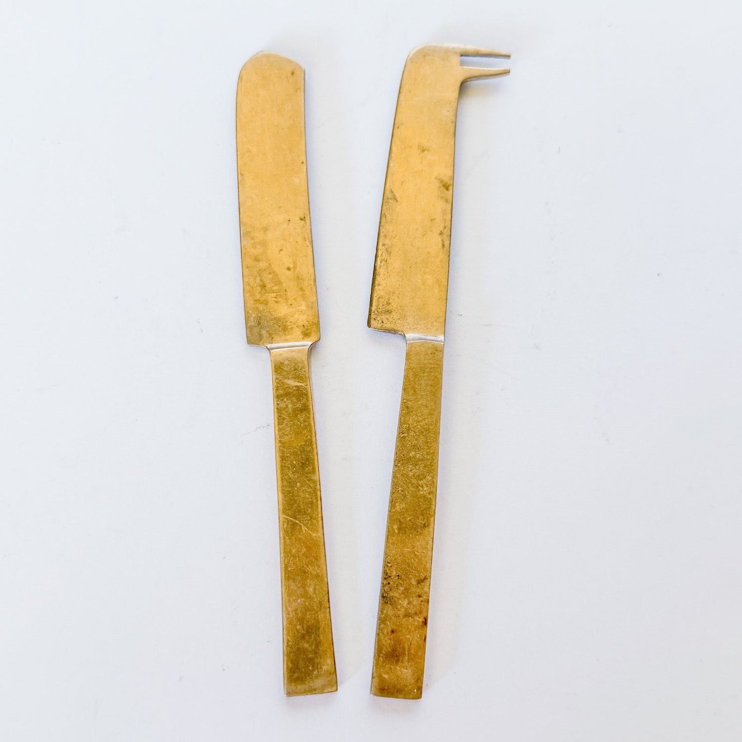 Vintage Mid Century Modern Solid Nickel Bronze Spreaders