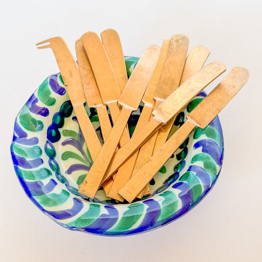 Vintage Mid Century Modern Solid Nickel Bronze Spreaders