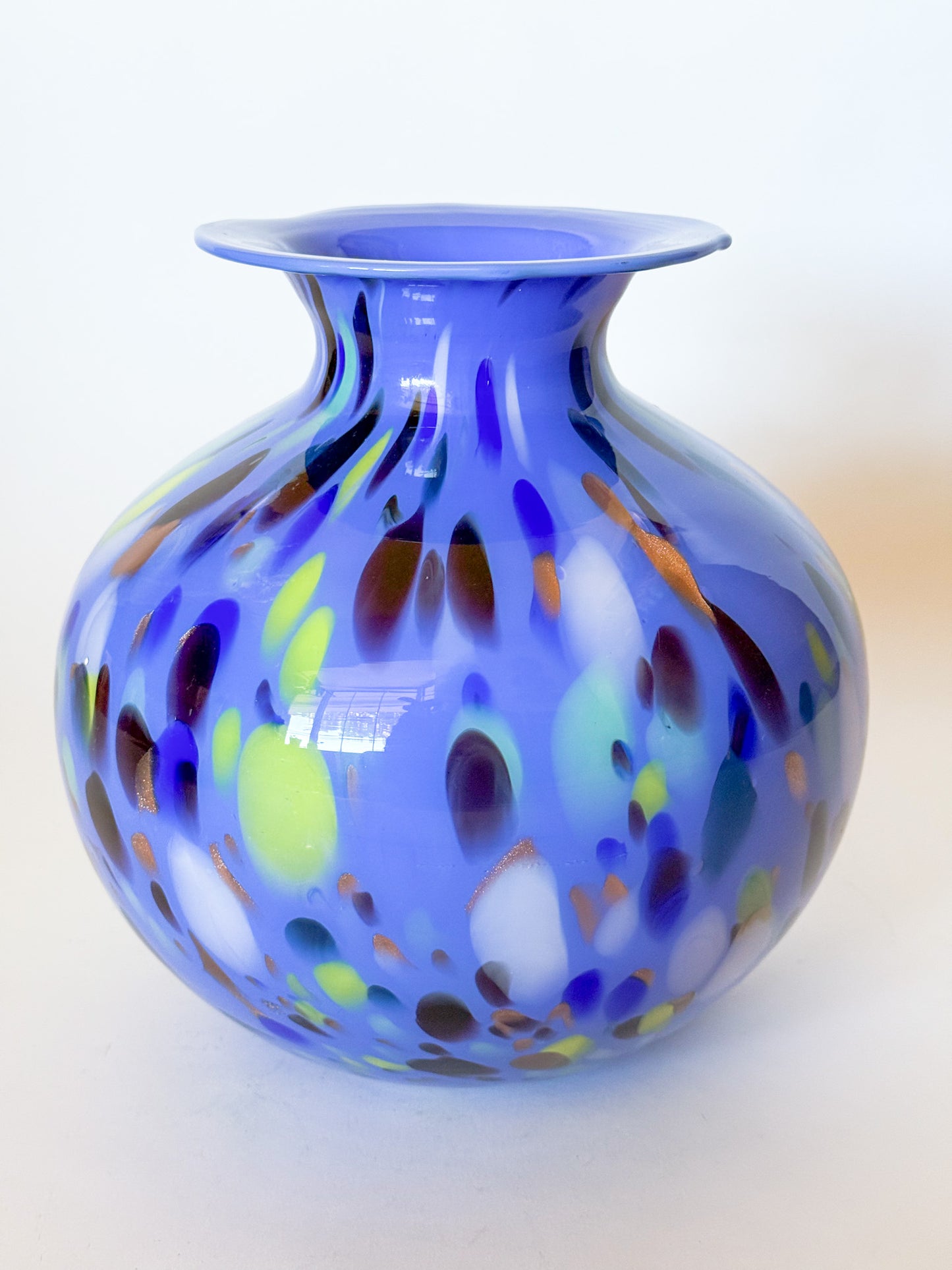 Mid Century Studio Azzurra Maestri Vetrai Murano Italy Mouth Blown Art Glass Vase