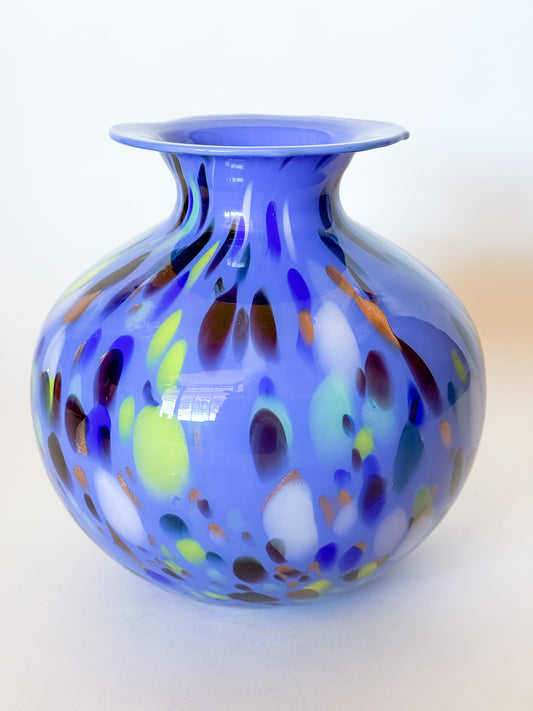 Mid Century Studio Azzurra Maestri Vetrai Murano Italy Mouth Blown Art Glass Vase