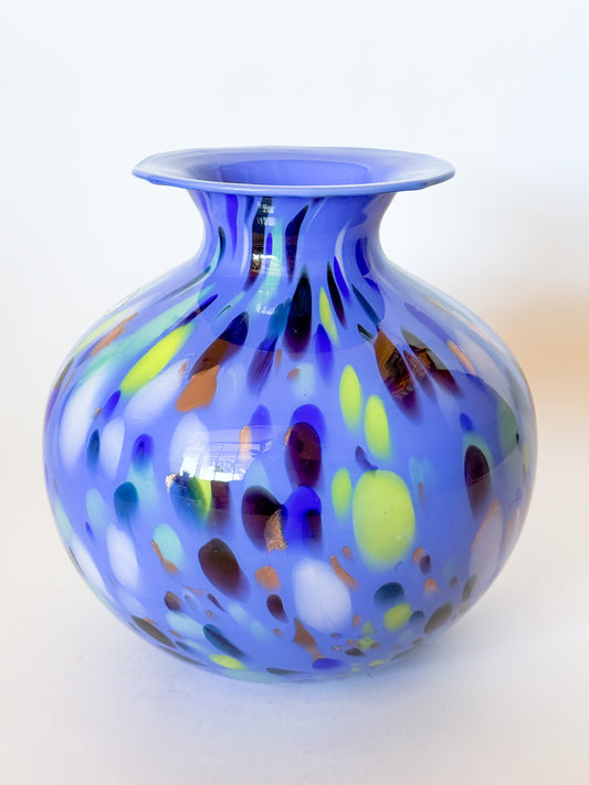 Mid Century Studio Azzurra Maestri Vetrai Murano Italy Mouth Blown Art Glass Vase