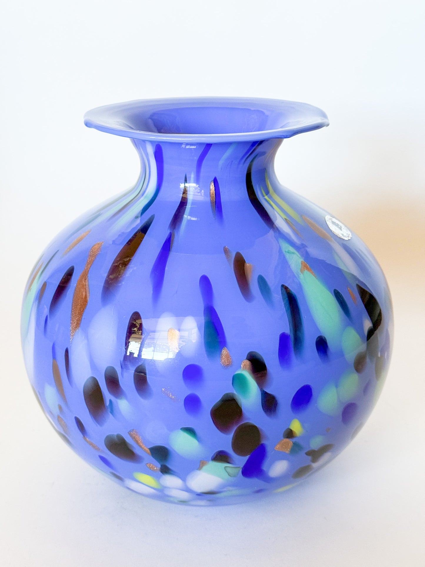 Mid Century Studio Azzurra Maestri Vetrai Murano Italy Mouth Blown Art Glass Vase