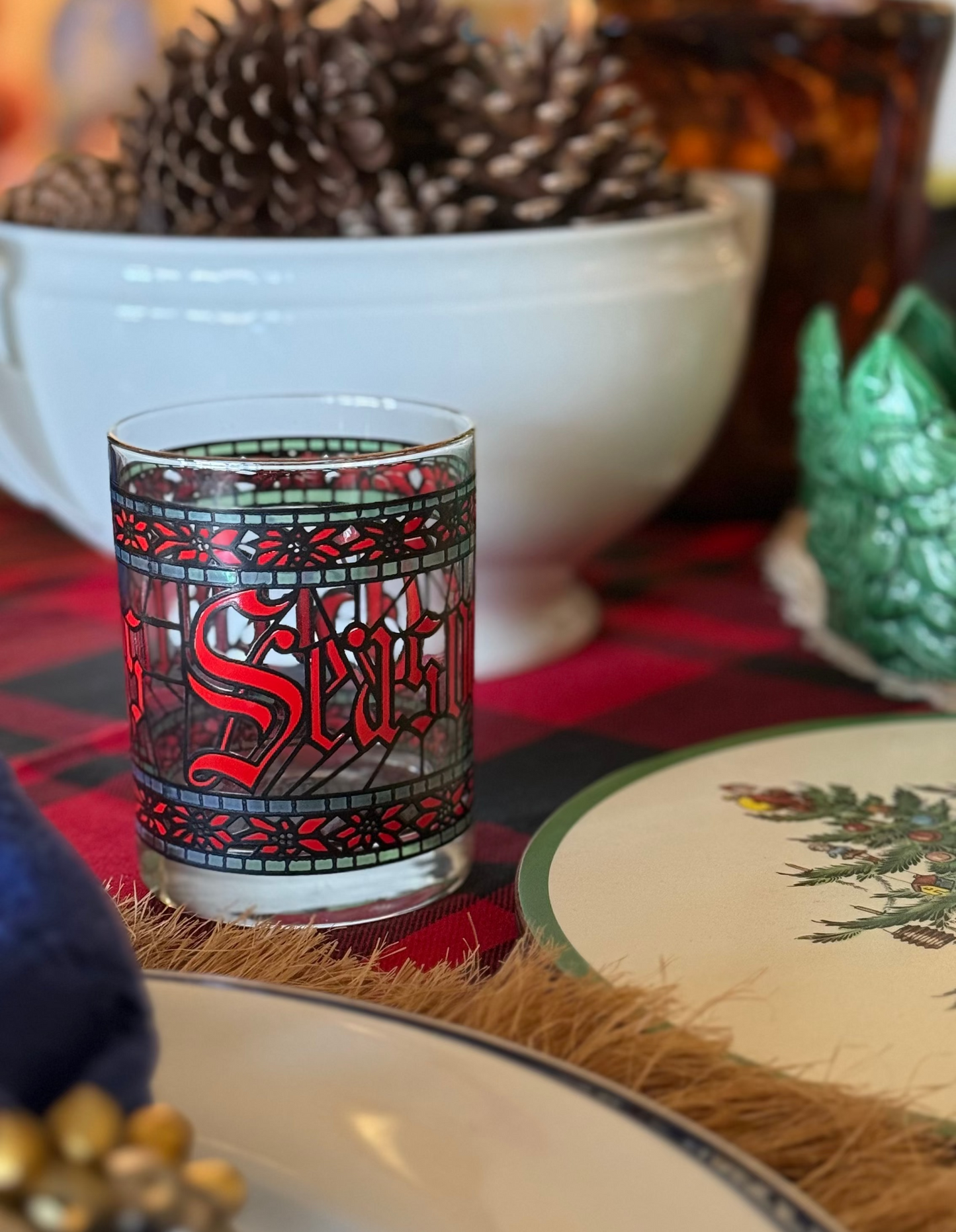 Vintage Houze Season's Greetings Tumbler, Sold Individually