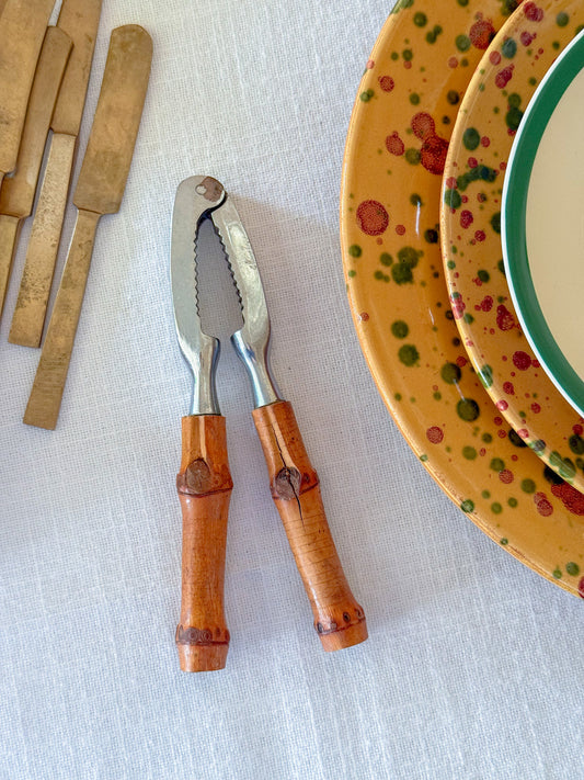 Vintage 1950s Bamboo Handle Nutcracker