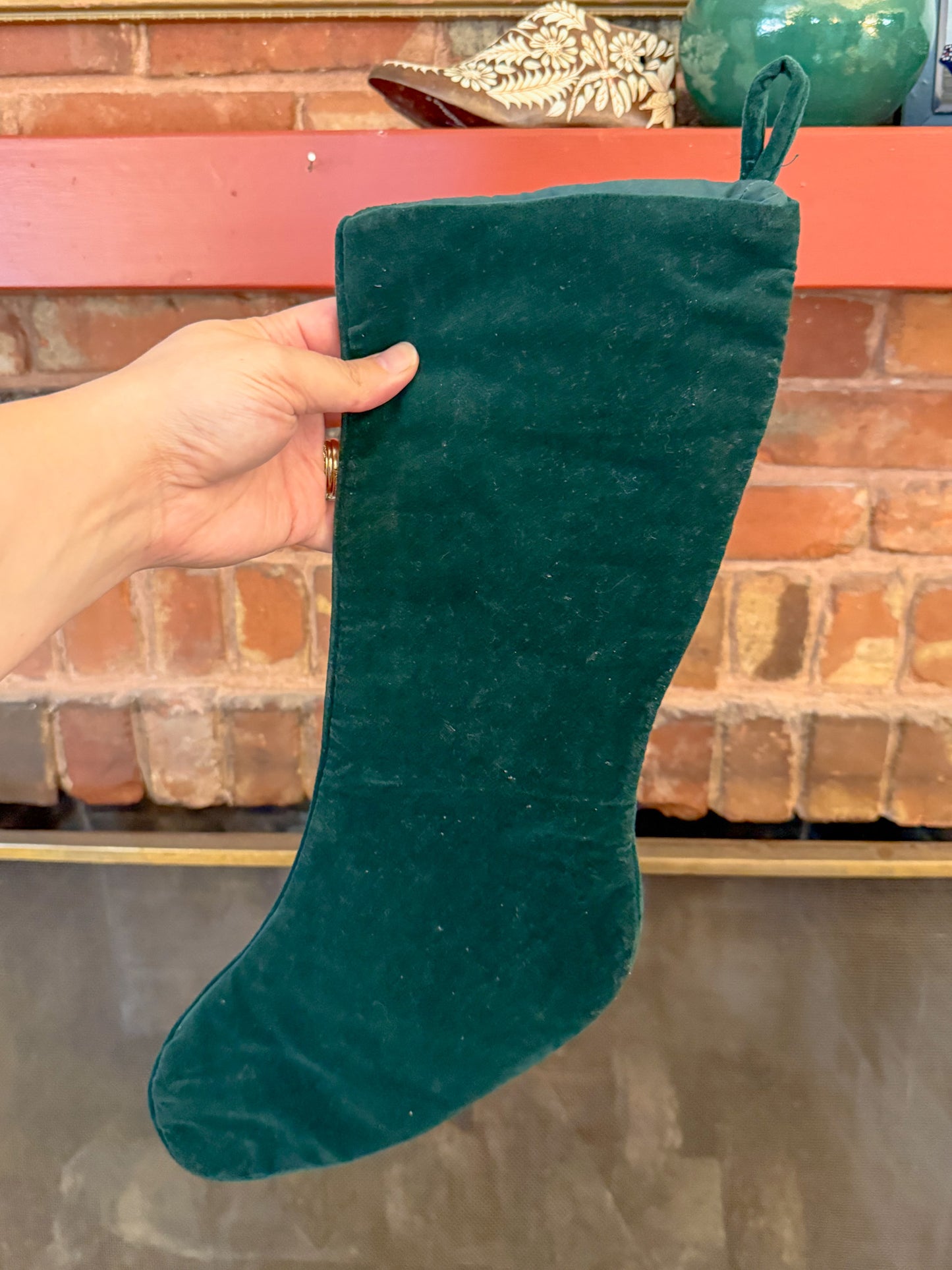 Vintage Needlepoint Stocking with Christmas Tree