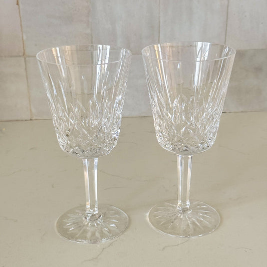 Vintage Waterford Lismore Water Goblets, Sold in Pairs