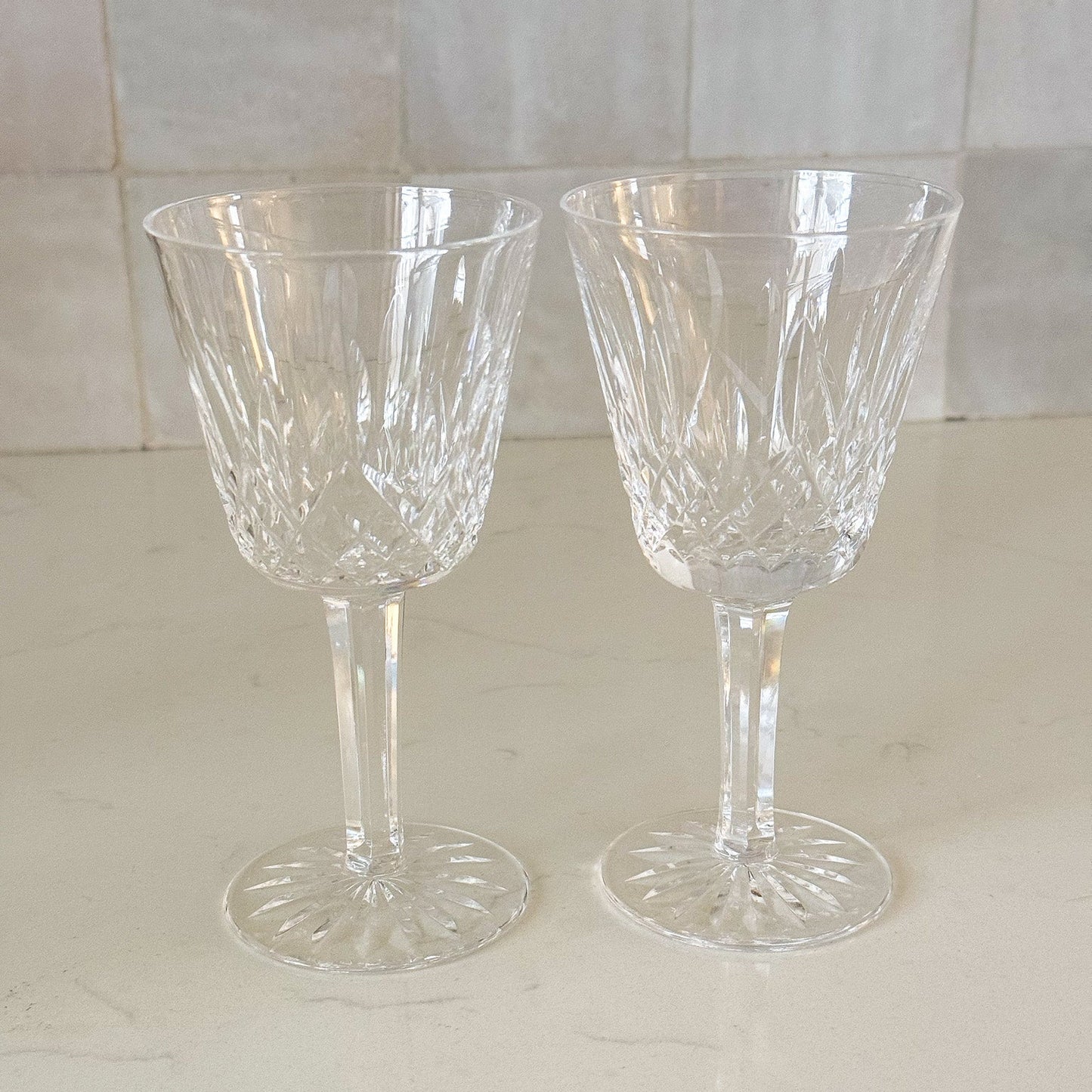 Vintage Waterford Lismore Claret Goblets, Sold in Pairs