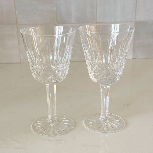 Vintage Waterford Lismore Claret Goblets, Sold in Pairs