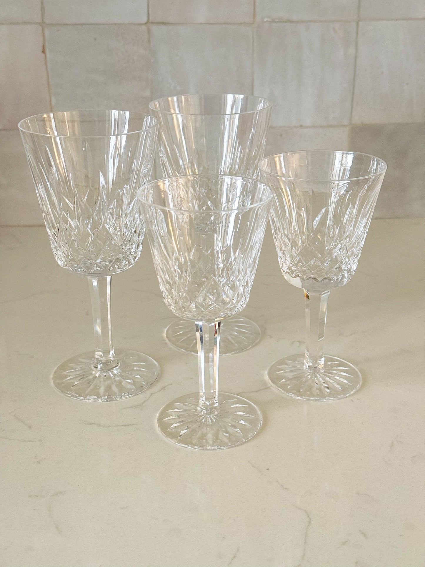 Vintage Waterford Lismore Water Goblets, Sold in Pairs