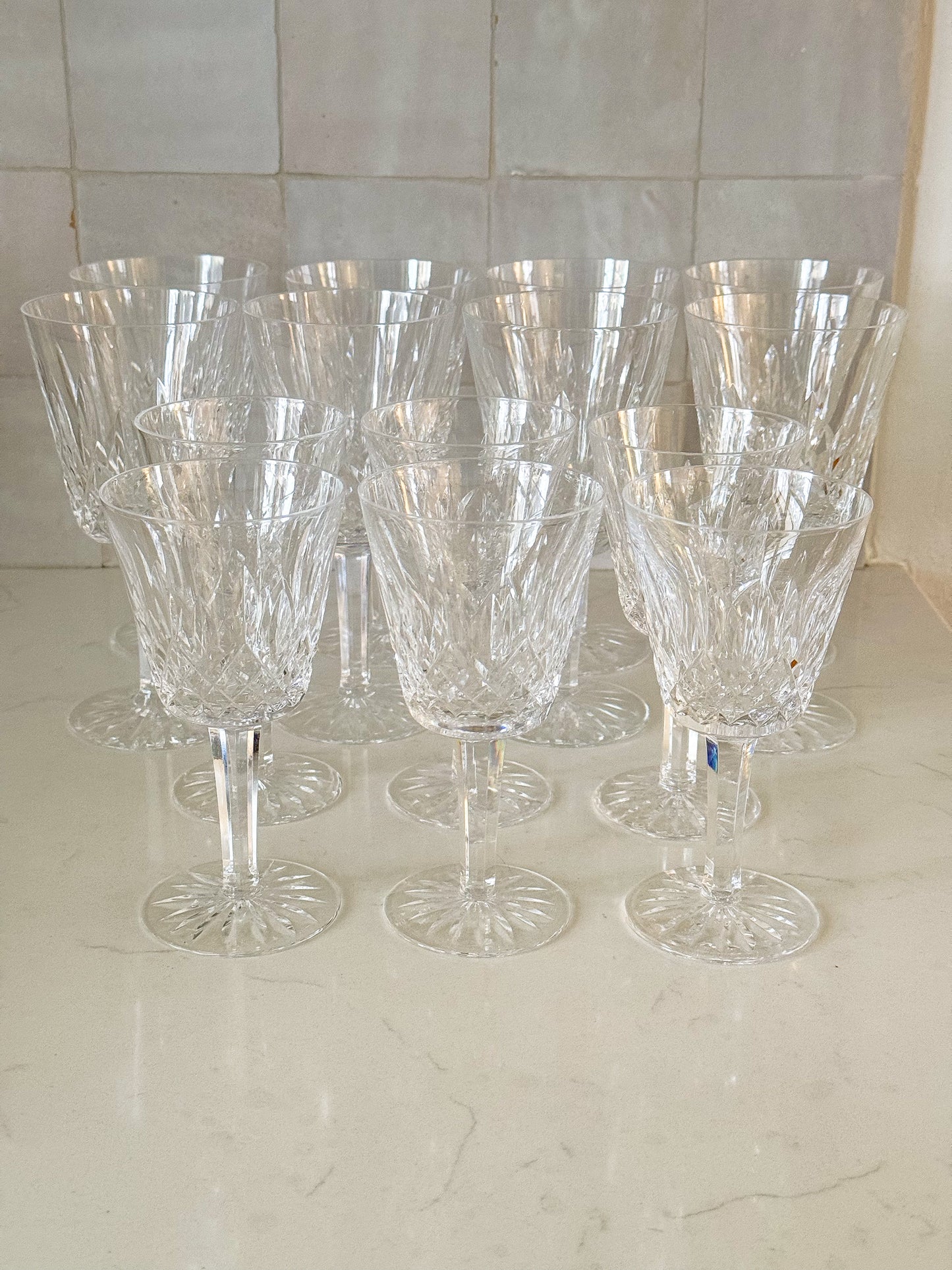 Vintage Waterford Lismore Water Goblets, Sold in Pairs