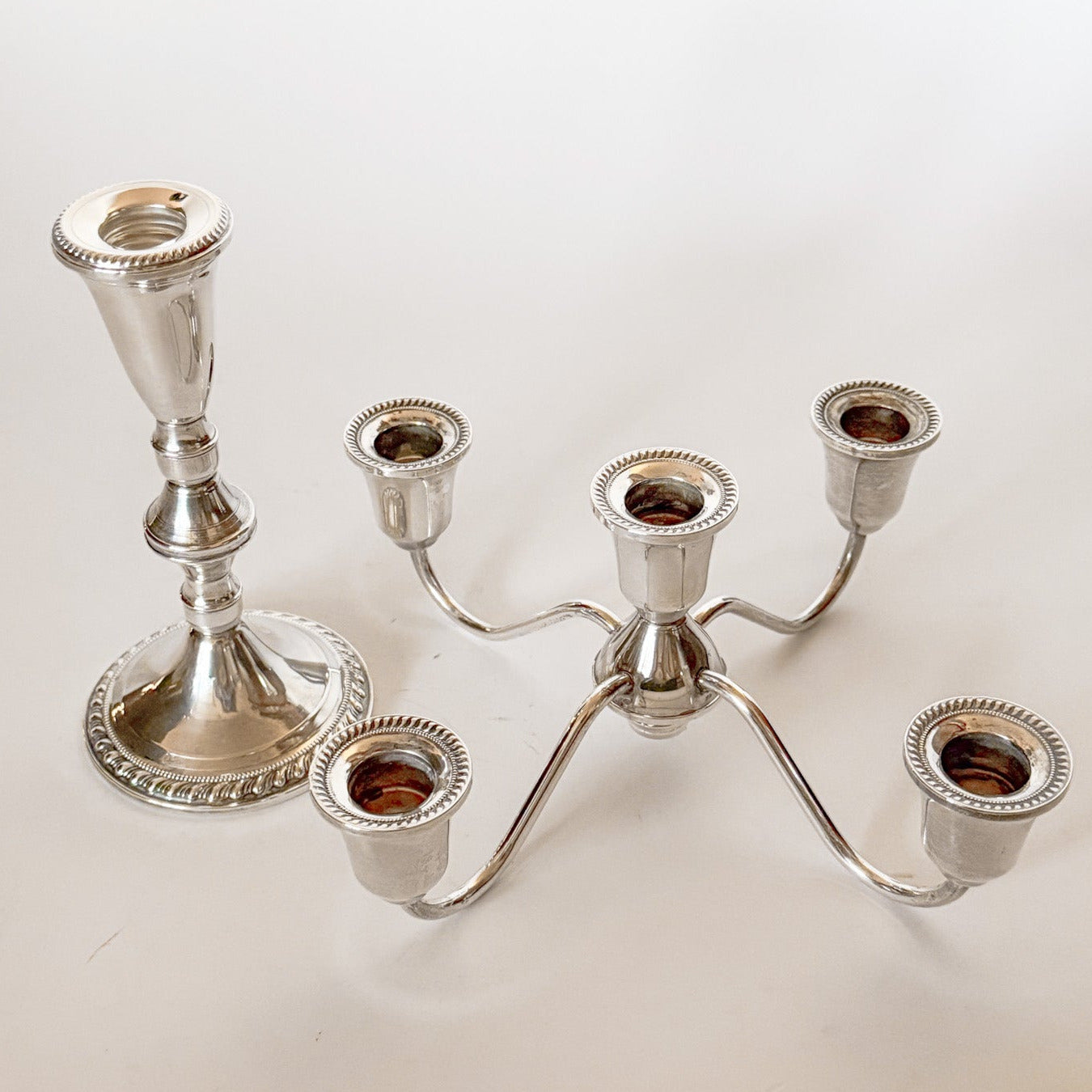 1950s Duchin Creations Sterling Silver Candelabra, Five Arm Convertible and Weighted