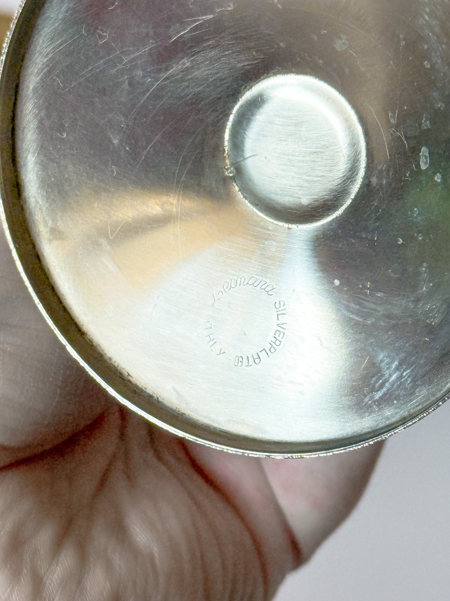 Vintage Italian Silverplate Champagne Coupes by Leonard, A Pair