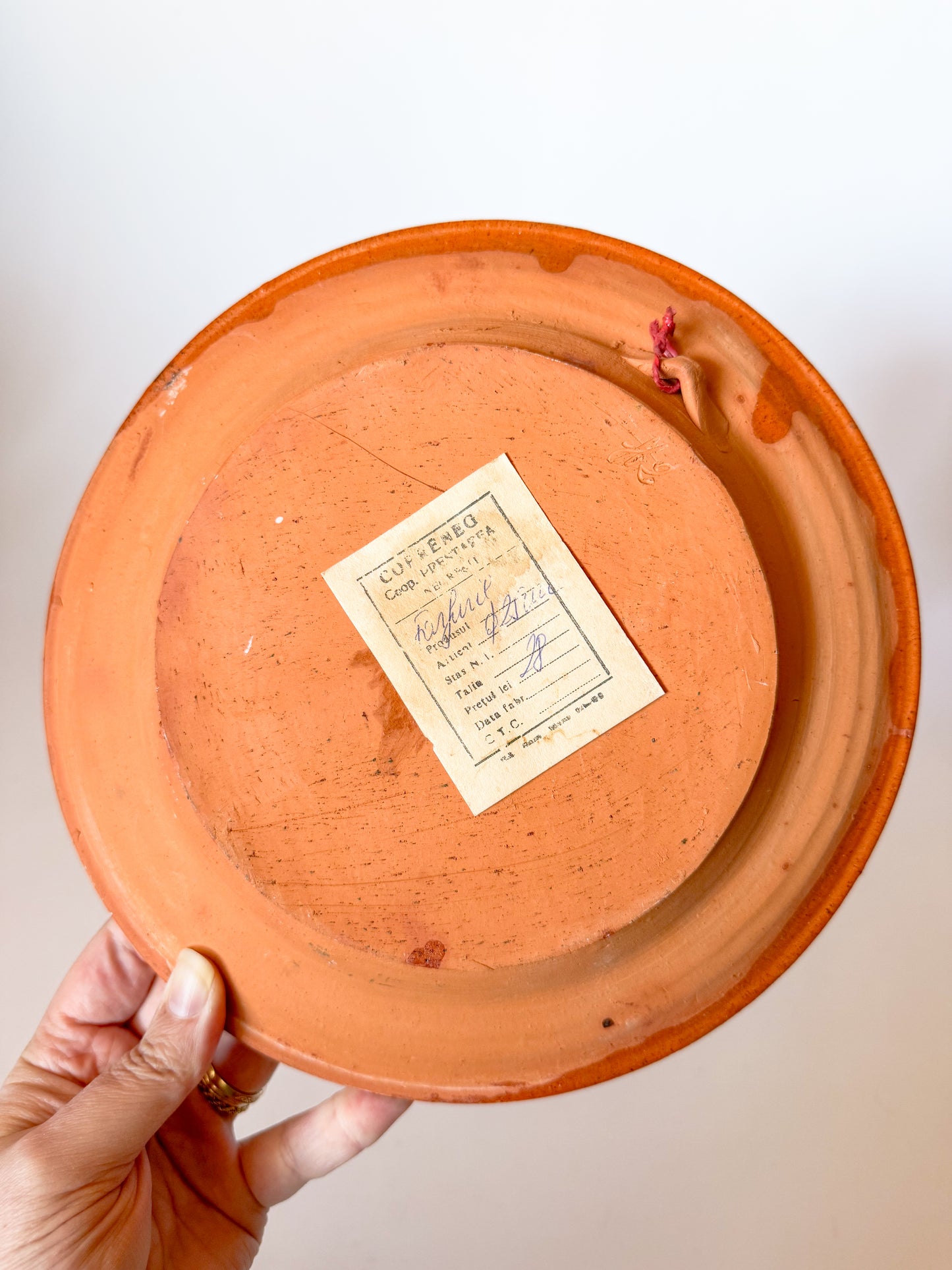 Vintage Hungarian Folk Art Pottery Bowl