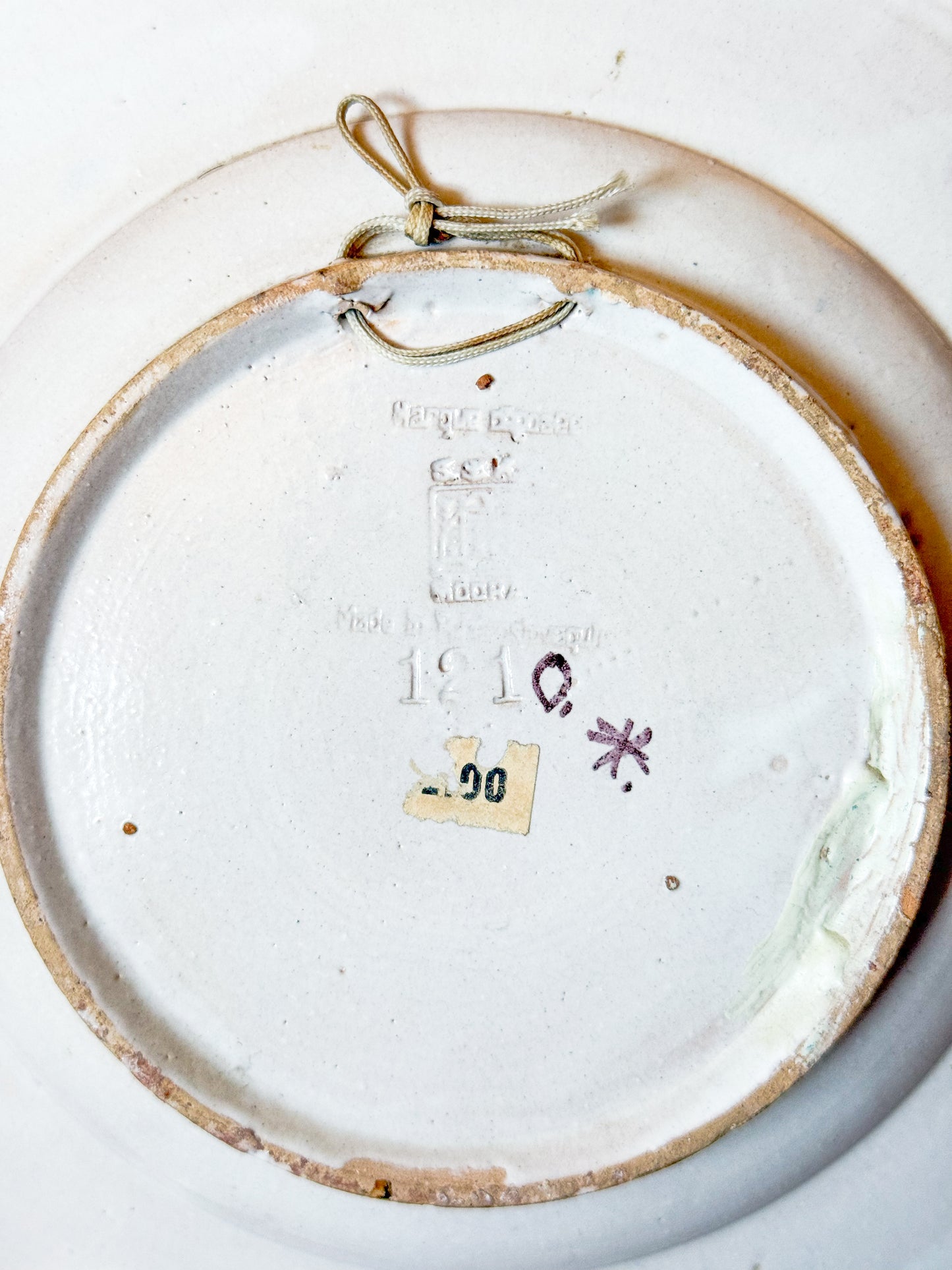 Vintage Blue and White Floral Majolica Plate, Made in Czechoslovakia (Plate 1)