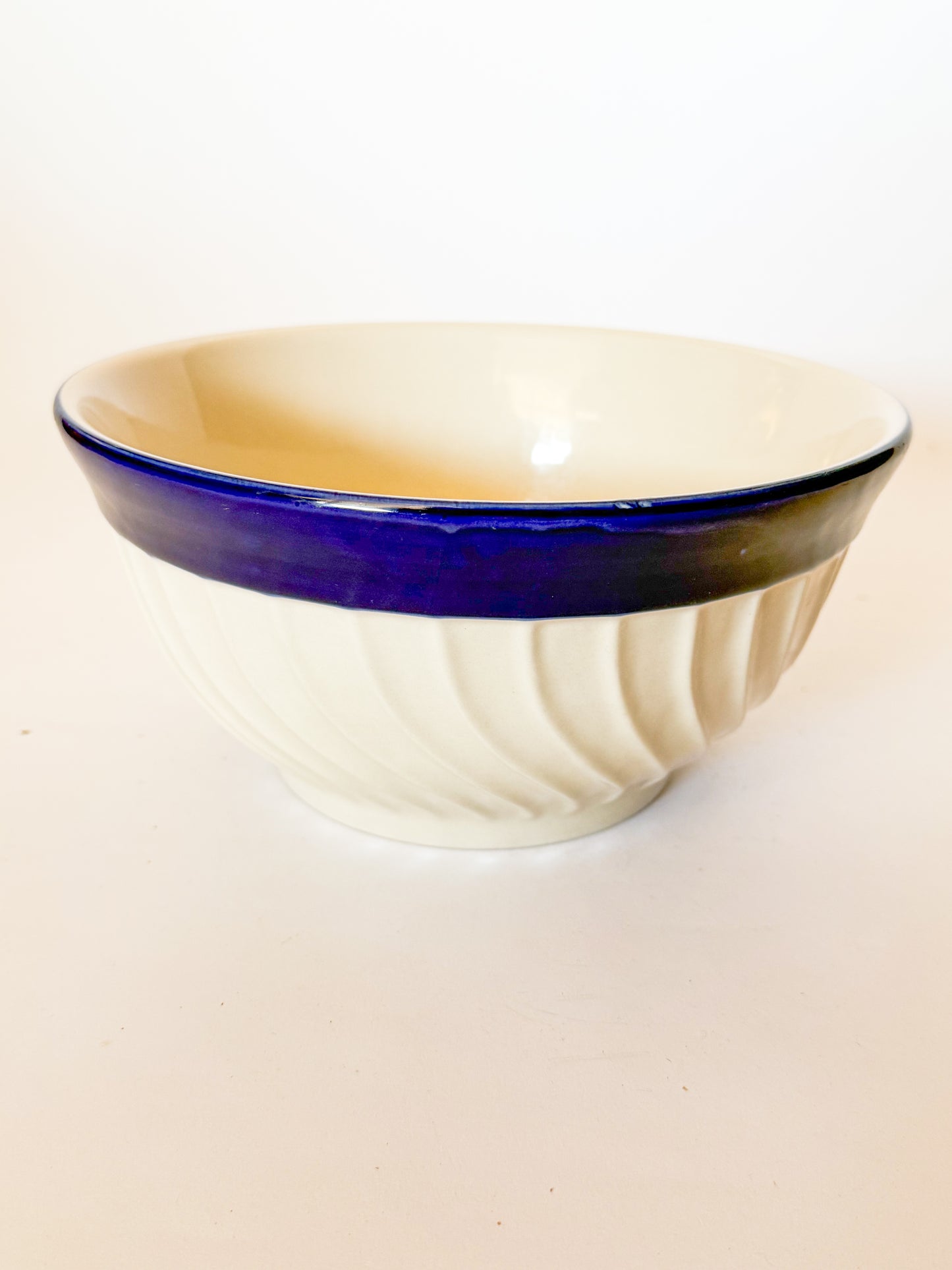 Blue and White Mixing Bowl by Fioriware Pottery