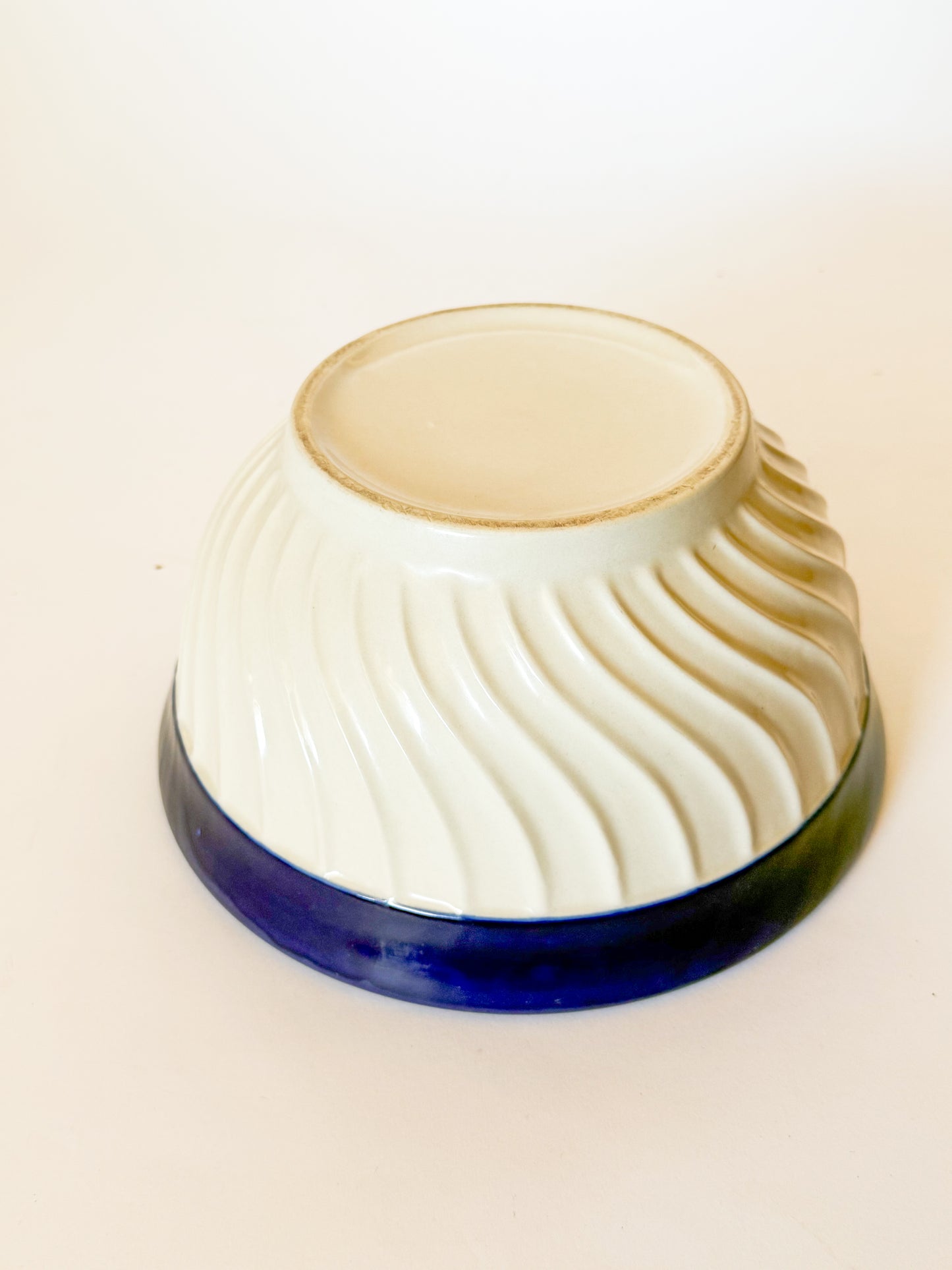 Blue and White Mixing Bowl by Fioriware Pottery
