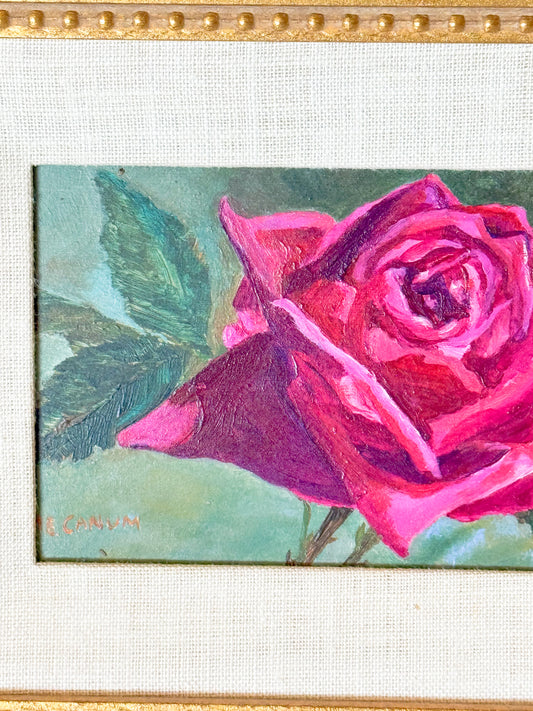 Original Rose Plein Air Style Acrylic Painting