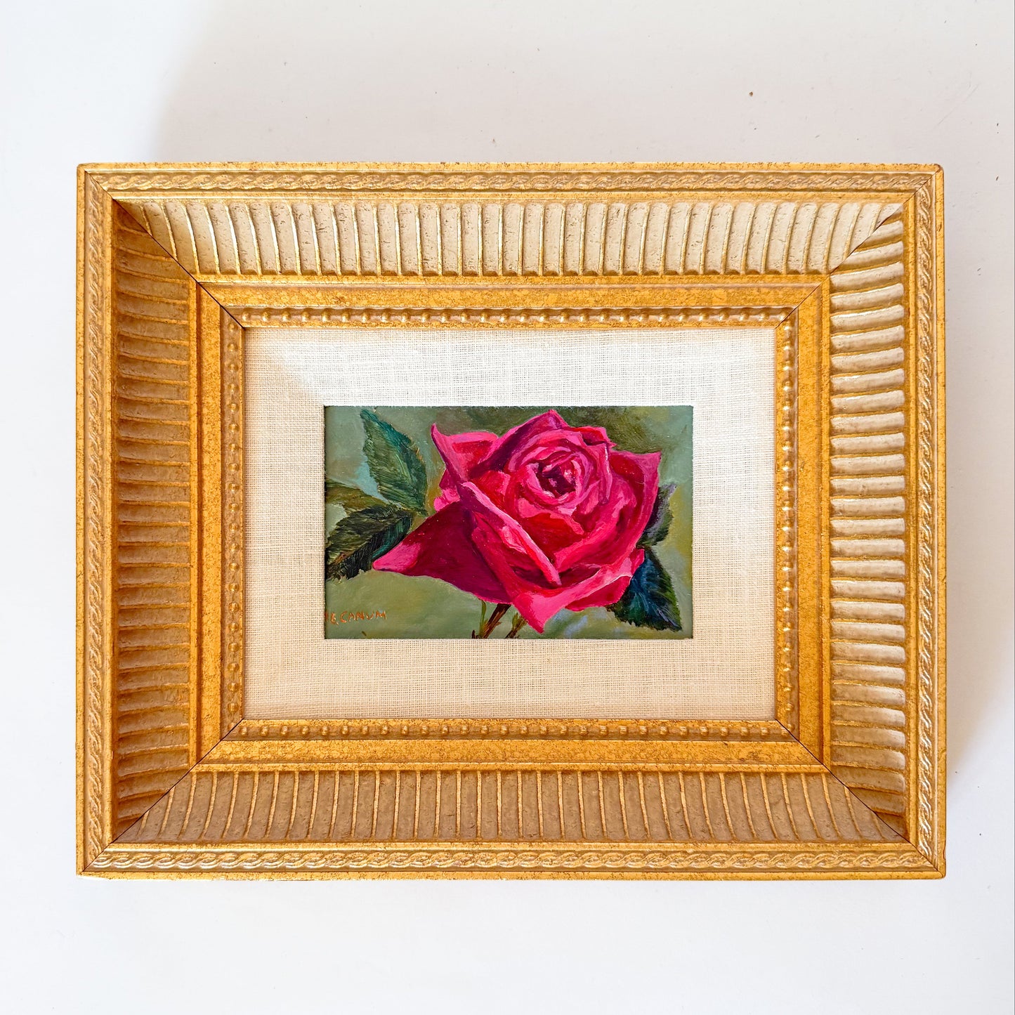 Original Rose Plein Air Style Acrylic Painting