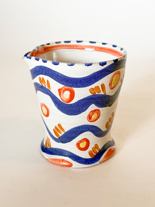 Whimsical Squiggle Studio Pottery Creamer Pitcher