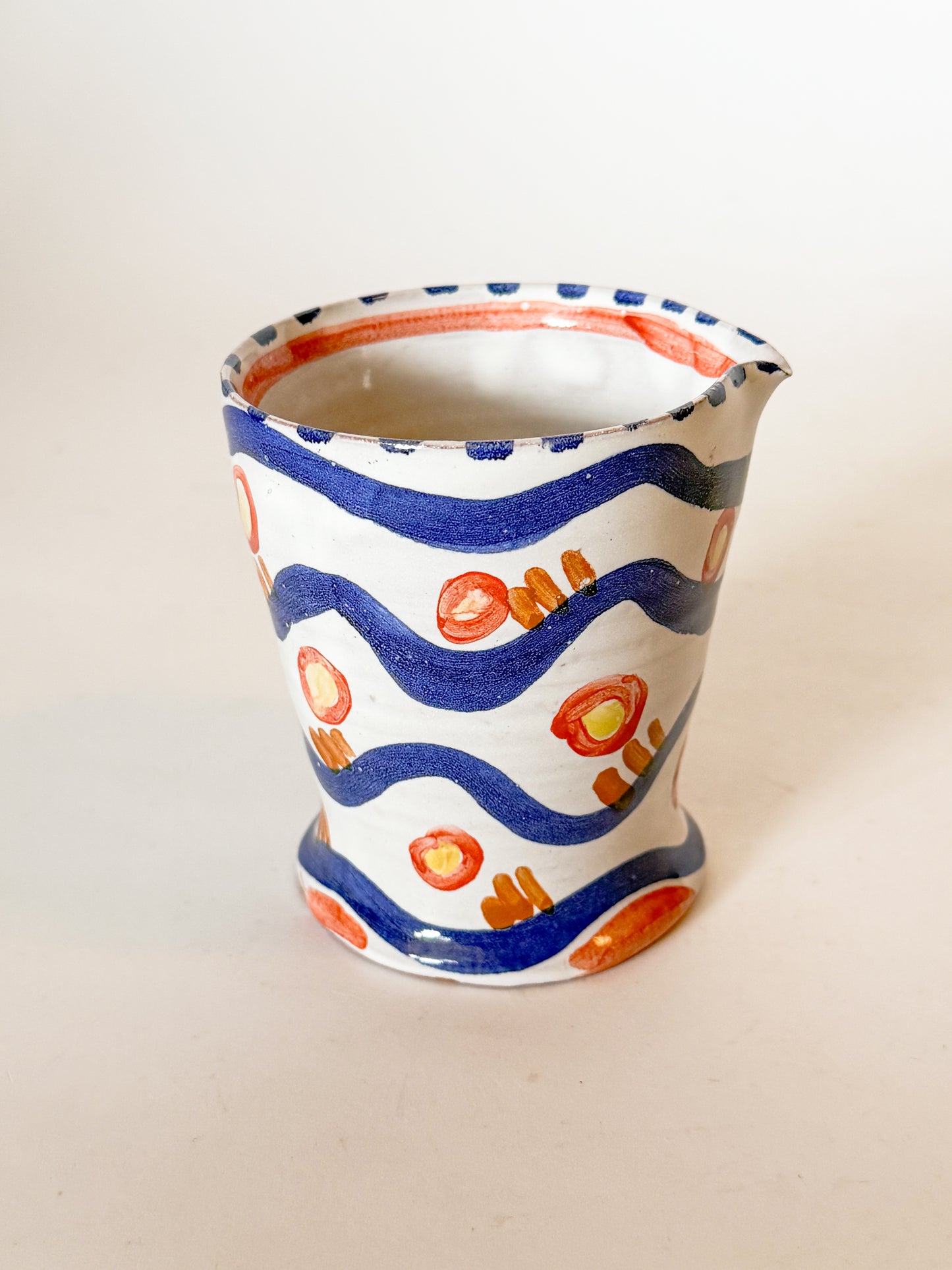 Whimsical Squiggle Studio Pottery Creamer Pitcher