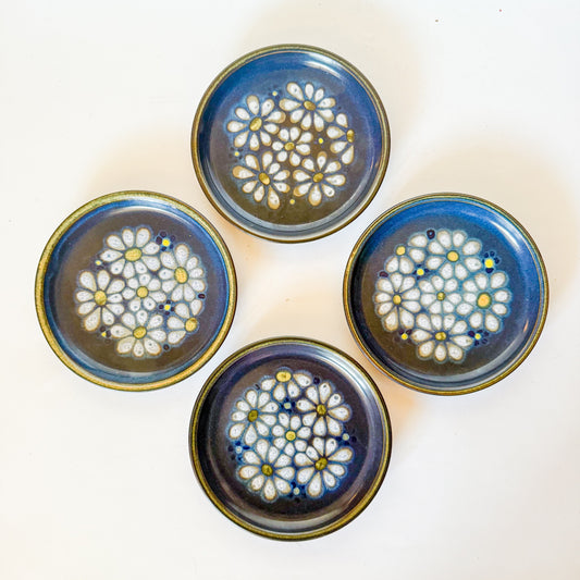 1970s Denby Kismet Blue Bread and Butter Plates- Set of 4