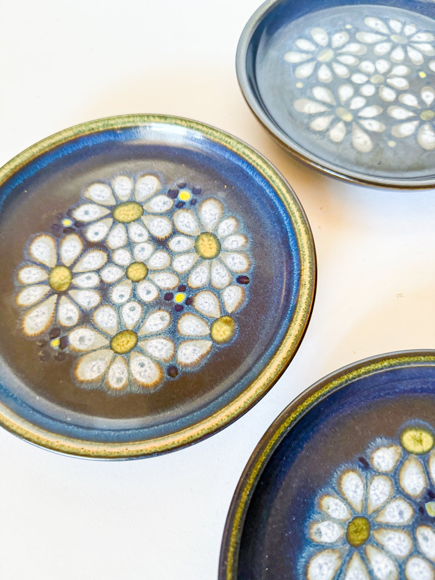 1970s Denby Kismet Blue Bread and Butter Plates- Set of 4