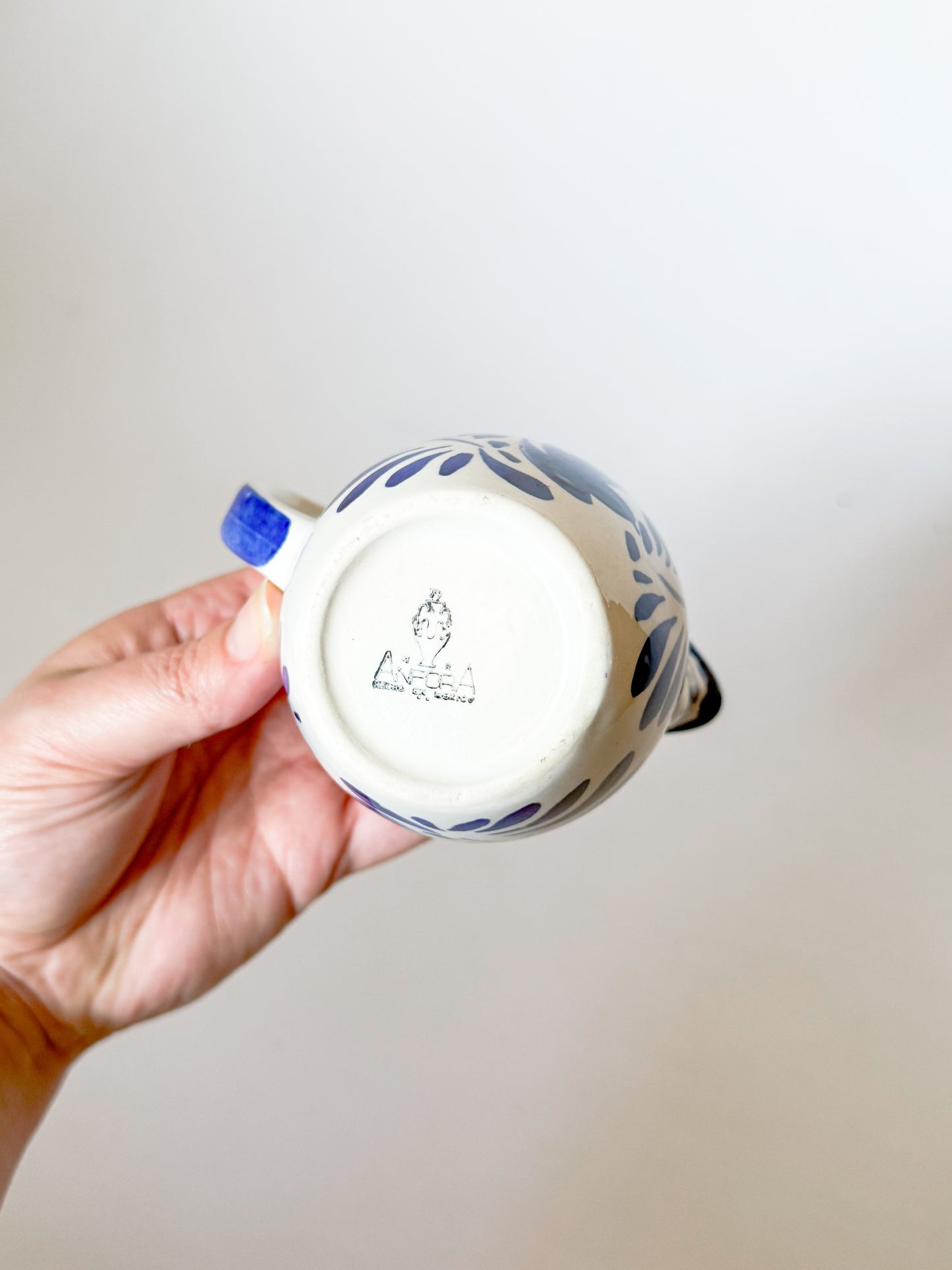 Anfora Mexico Blue and White Creamer pitcher