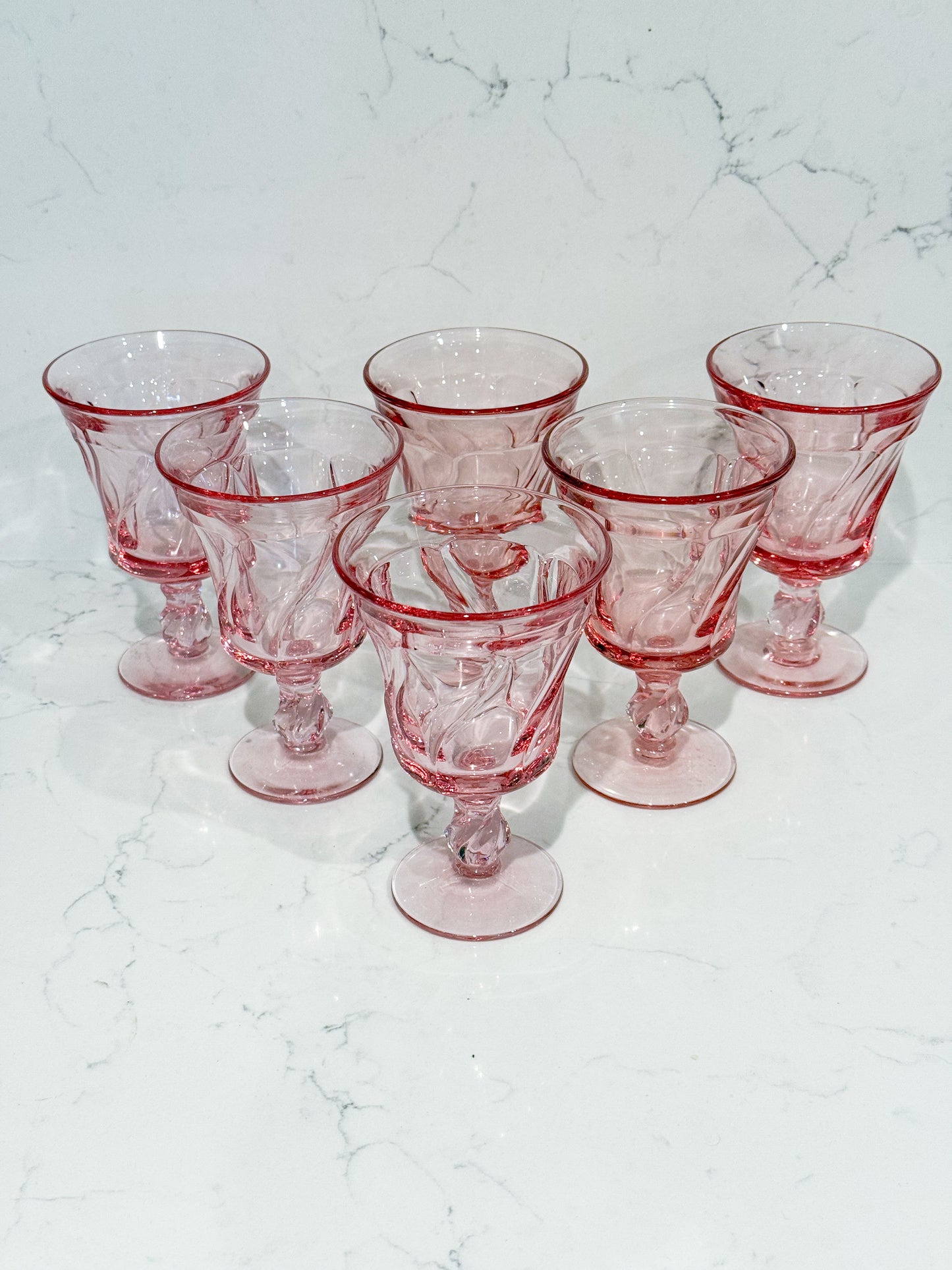 Vintage Fostoria Pink Water Goblets