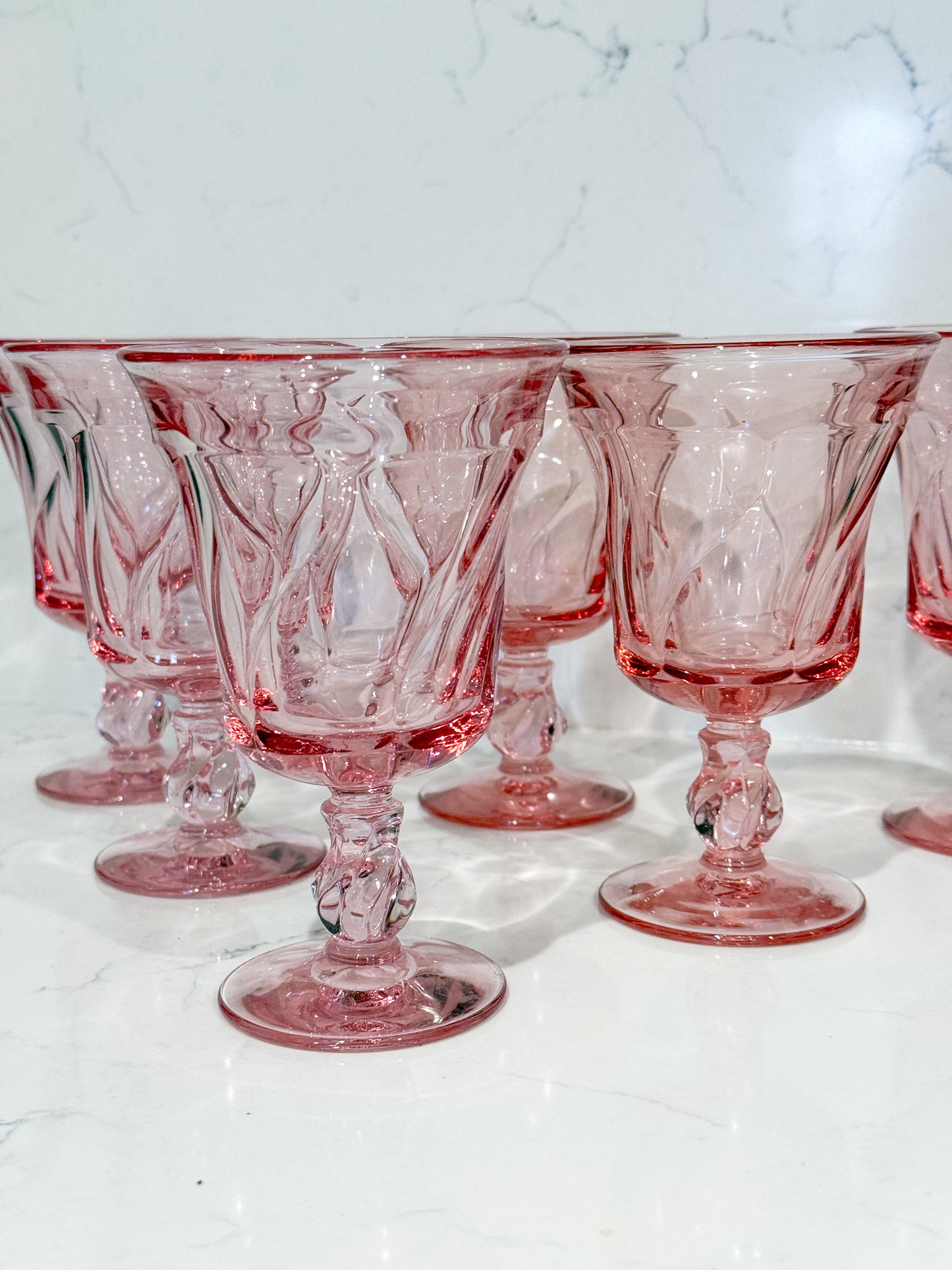 Vintage Fostoria Pink Water Goblets